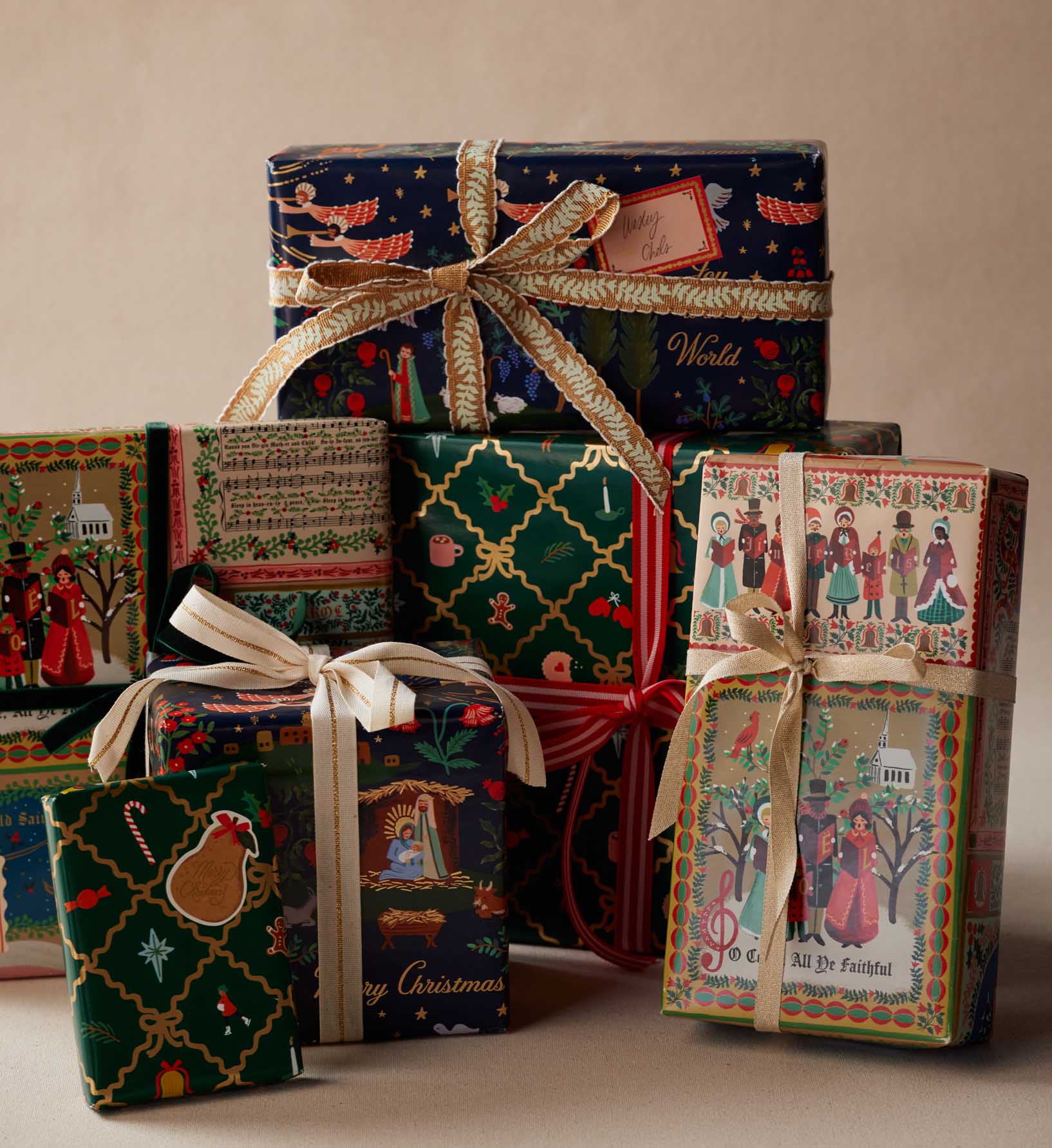 Classic Christmas Set of 3 Wrapping Rolls