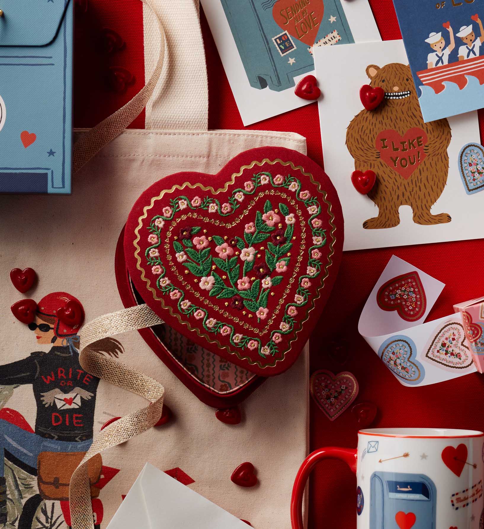 Heart Embroidered Keepsake Box - Gemma