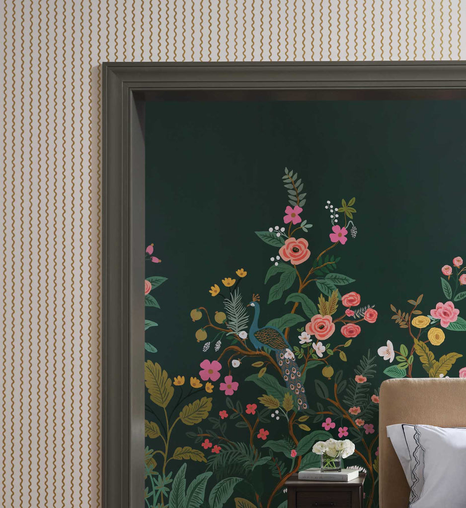 Rickrack Metallic Gold Wallpaper | Rifle Paper Co.