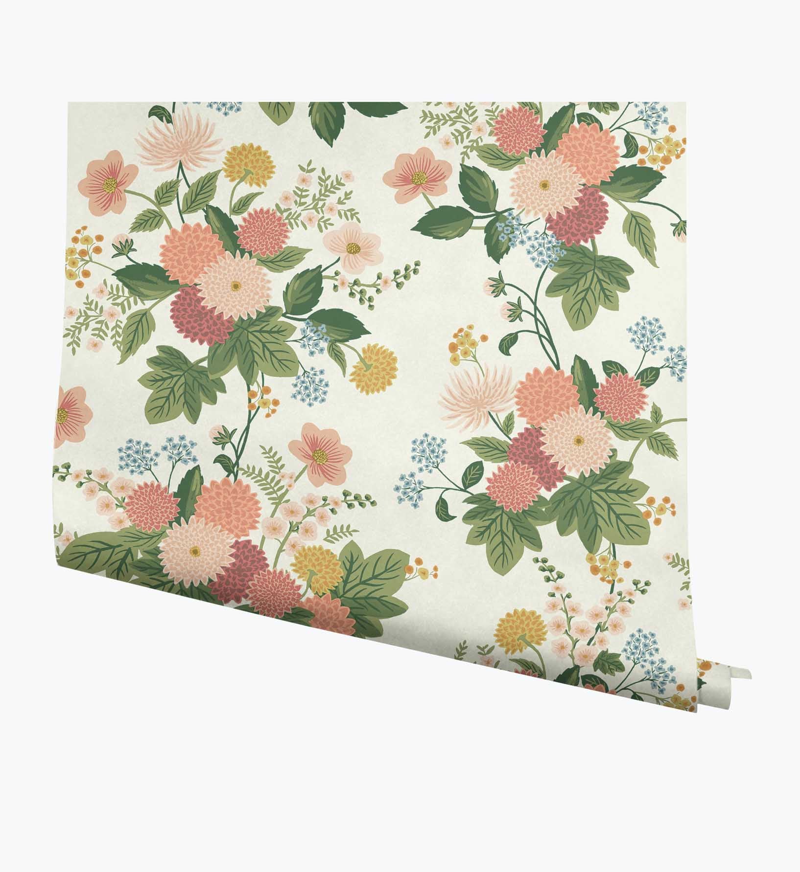 Dahlia Wallpaper - Cream
