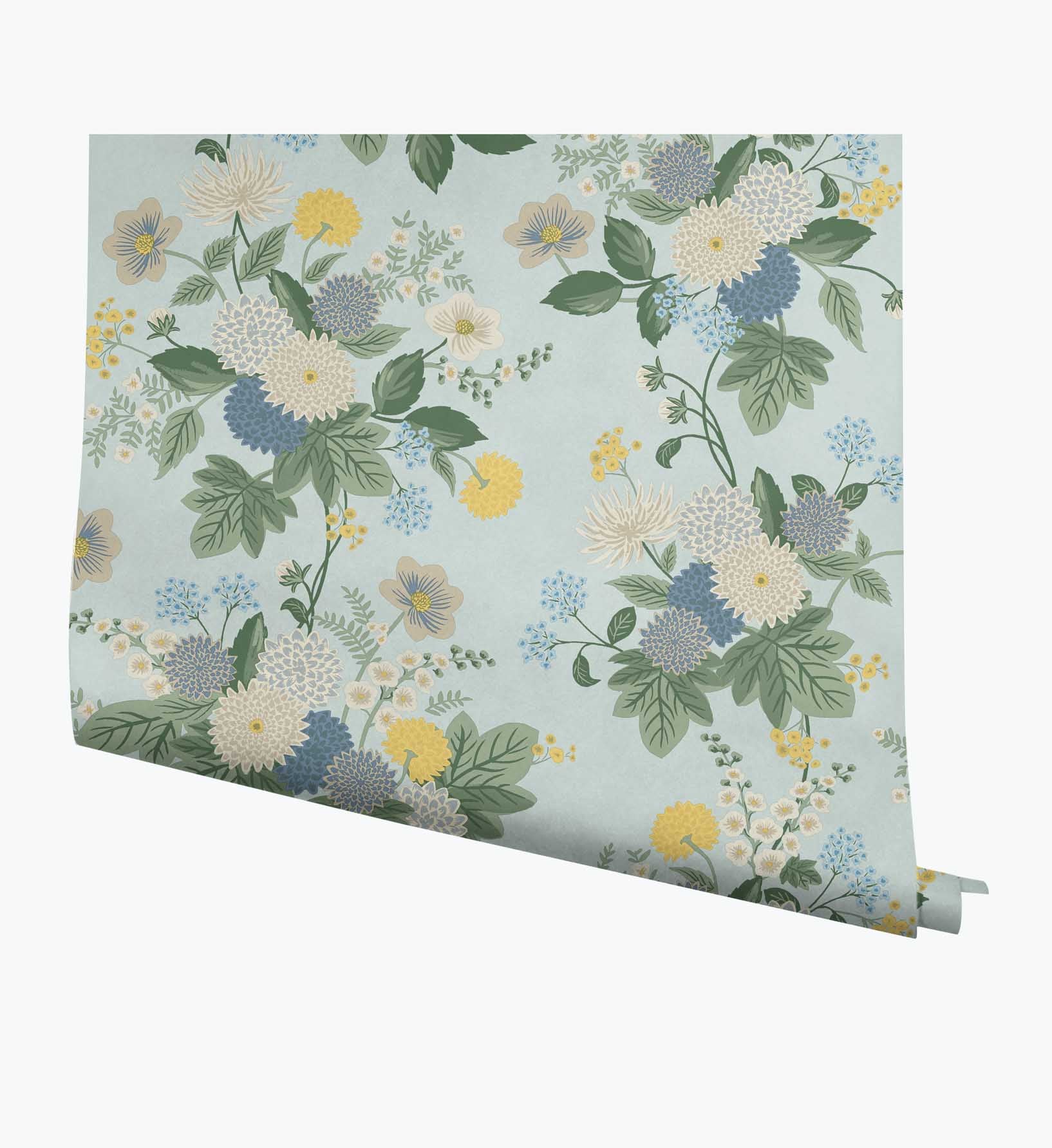 Dahlia Wallpaper - Blue