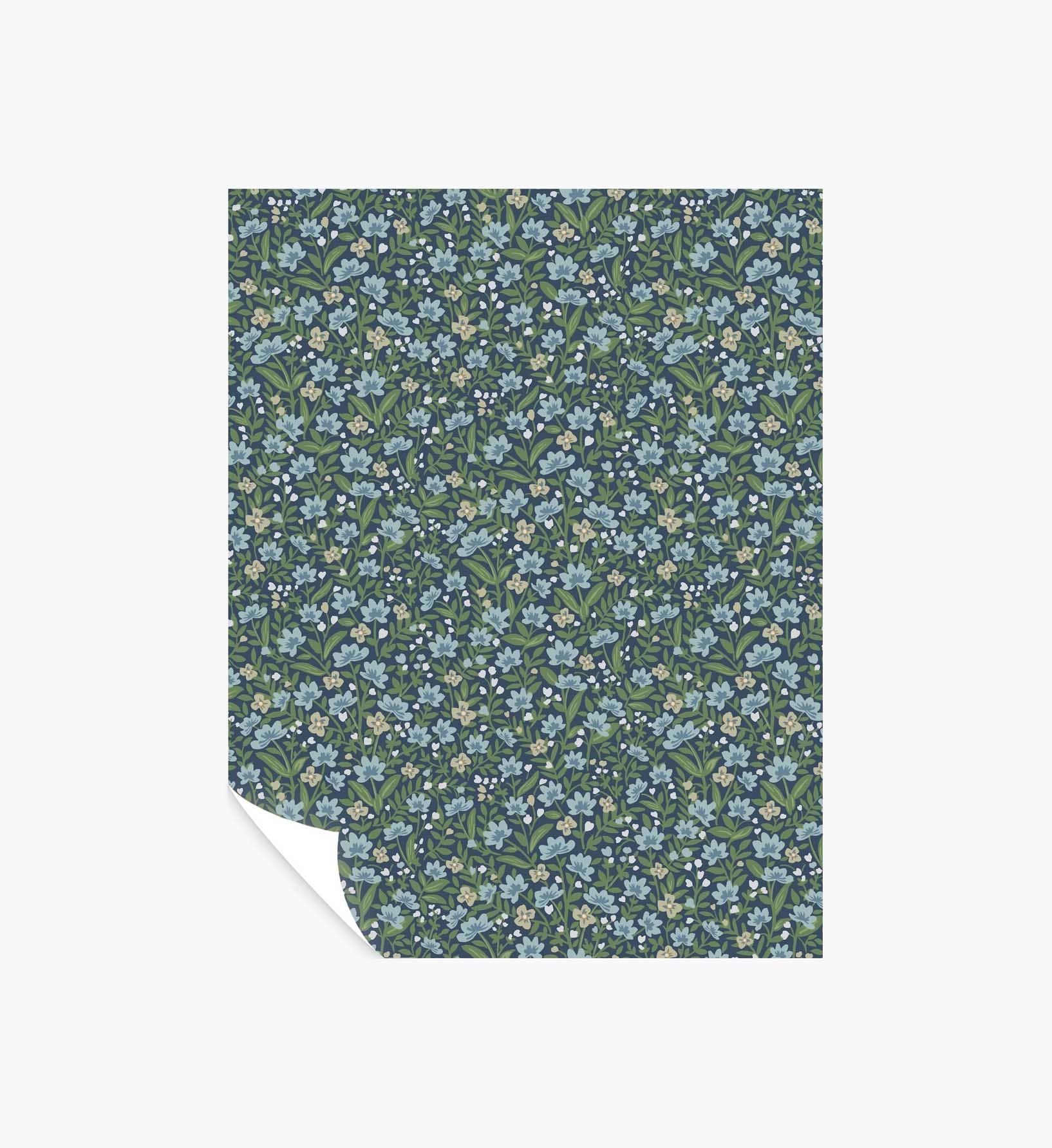 Sylvie Wallpaper Sample - Navy