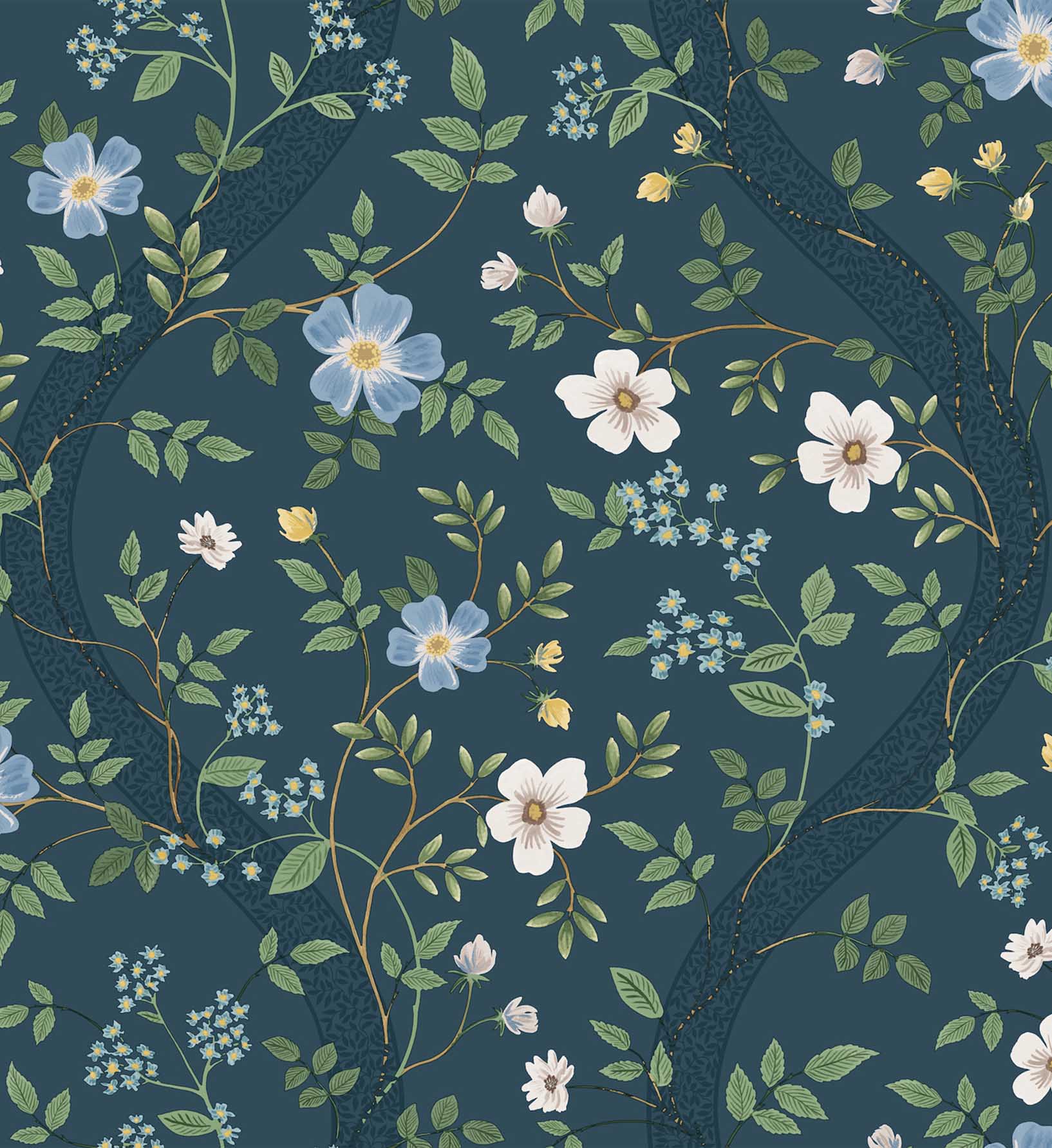 Waverly Wallpaper - Navy