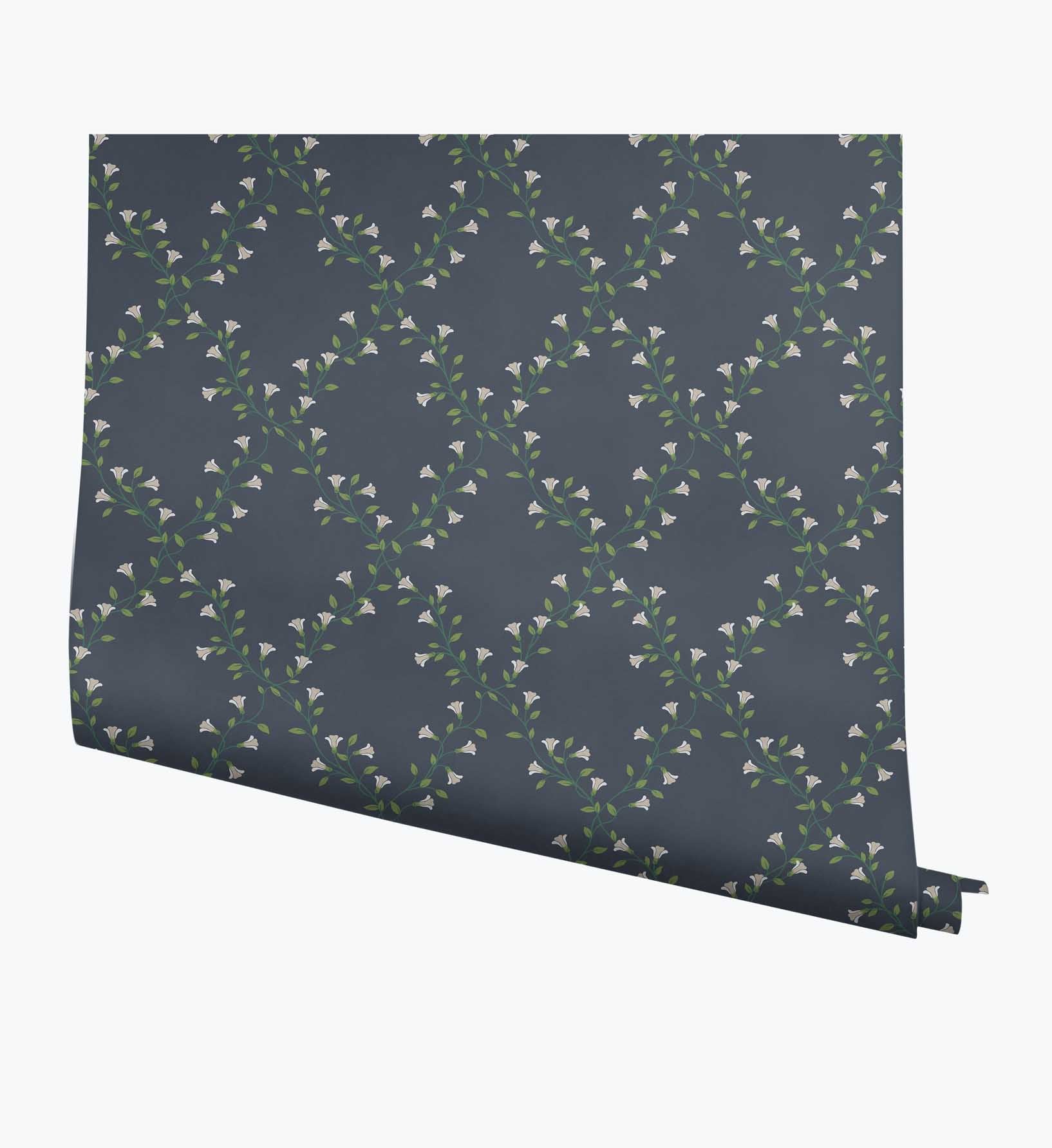 Bellflower Wallpaper - Navy
