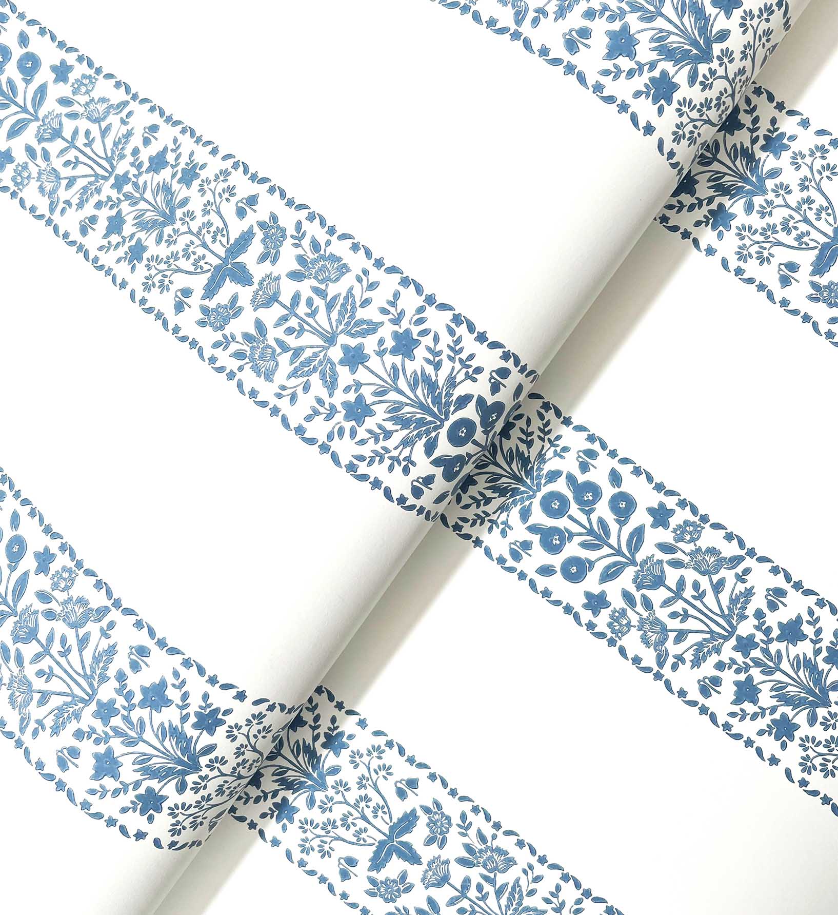 Estee Stripe Wallpaper - Blue & White