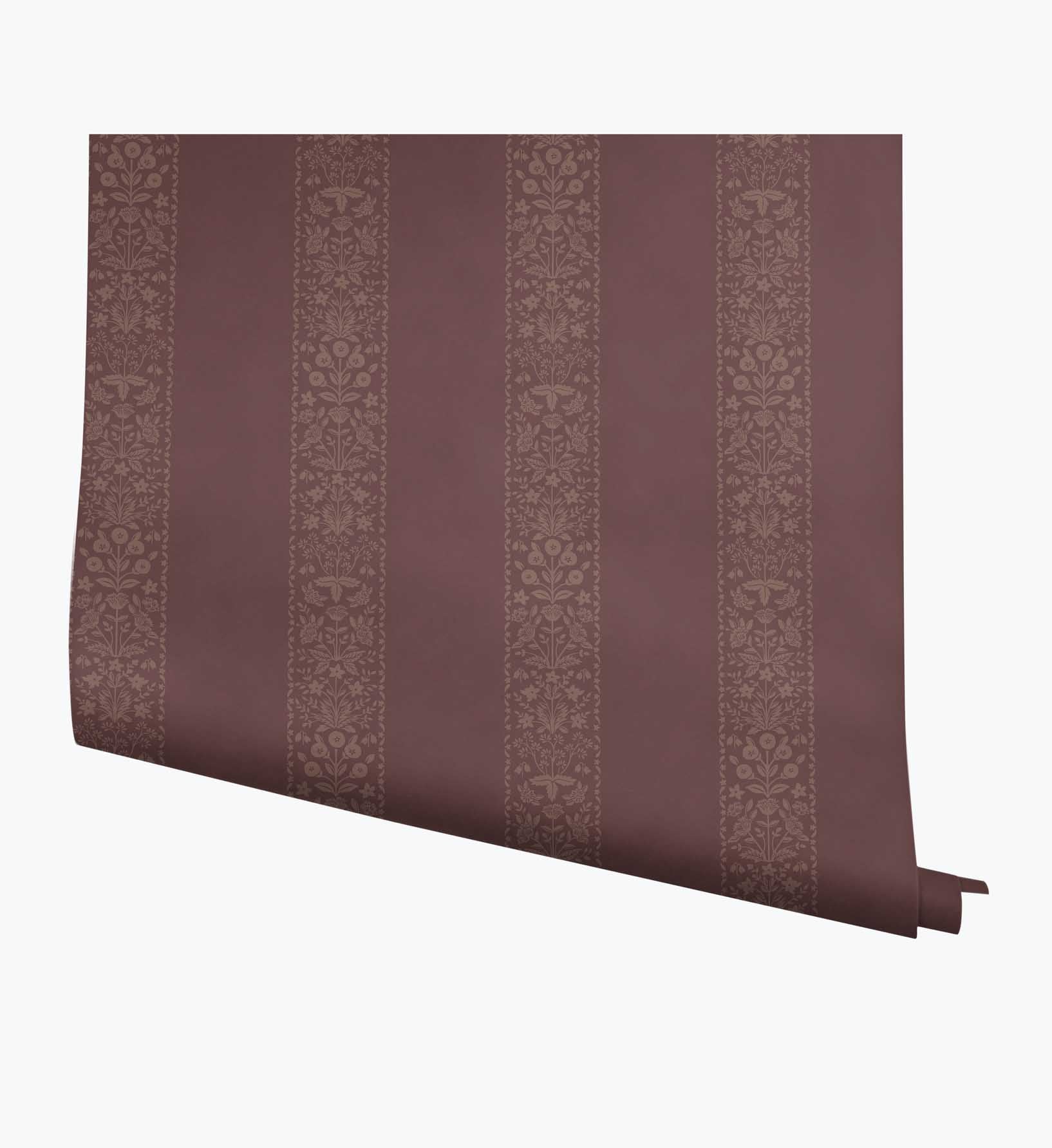 Estee Stripe Wallpaper - Burgundy
