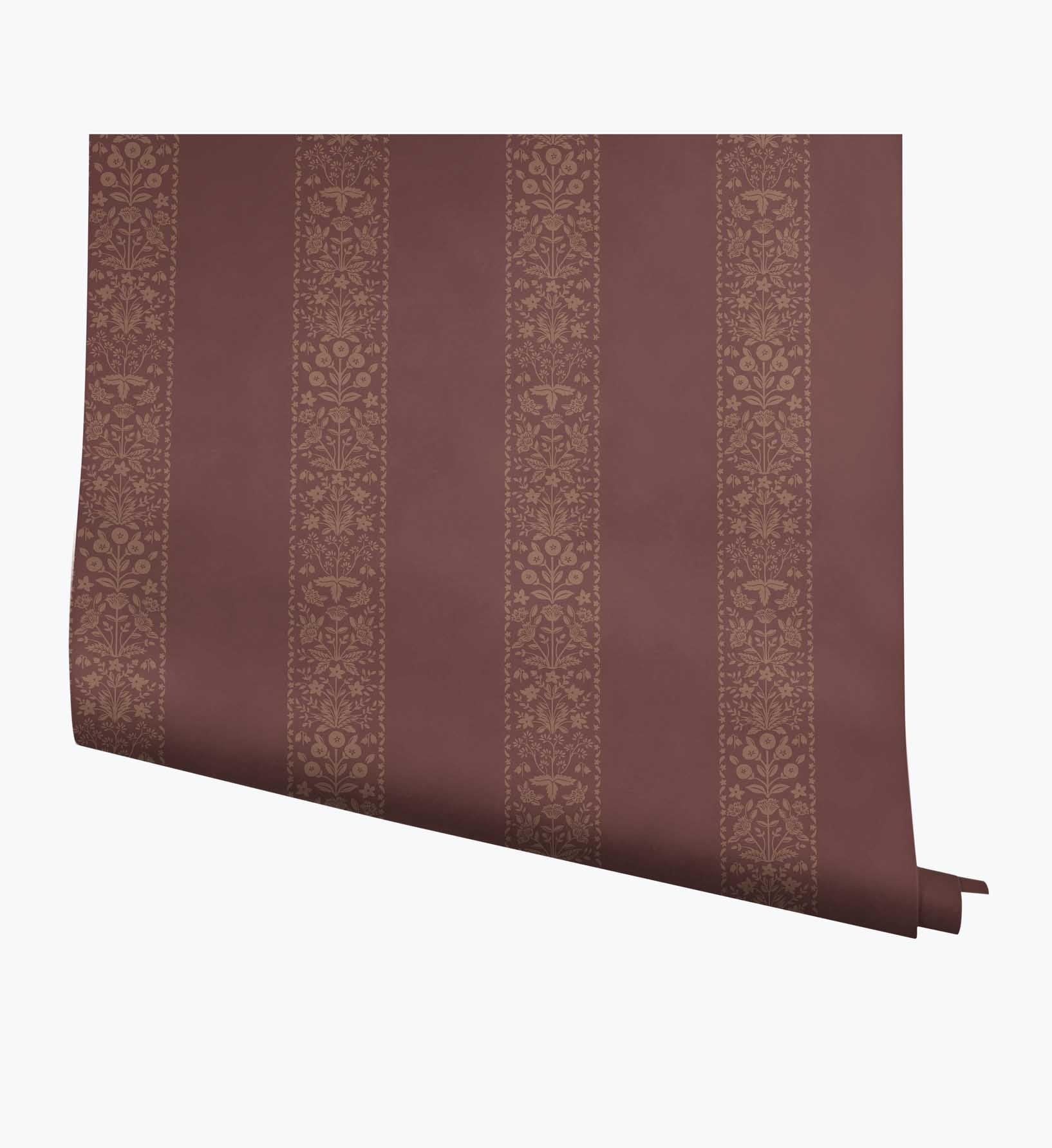 Estee Stripe Wallpaper - Burgundy