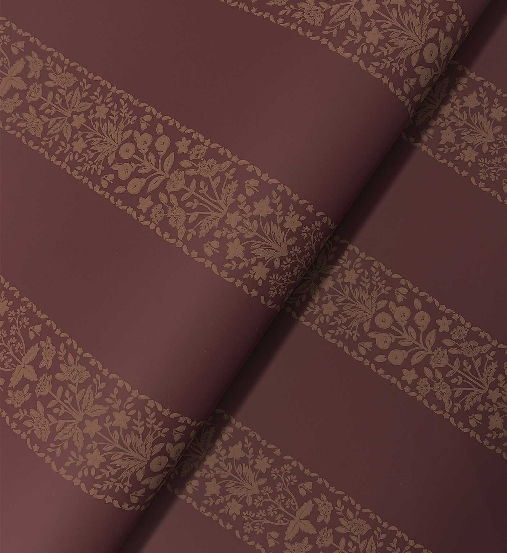 Estee Stripe Wallpaper - Burgundy