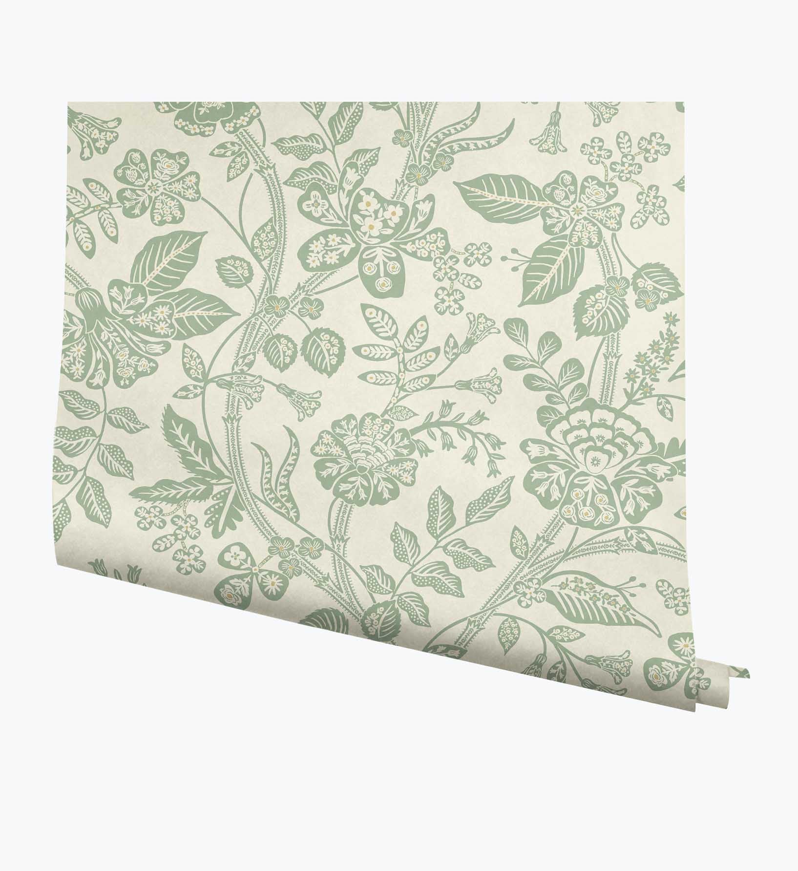 Gracie Garden Wallpaper - Sage & Cream