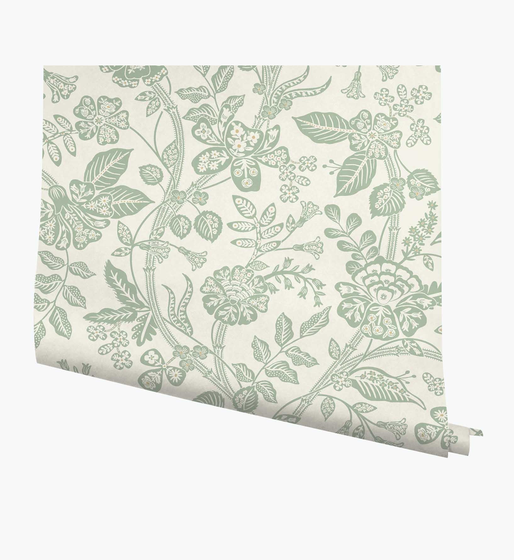 Gracie Garden Wallpaper - Sage & Cream