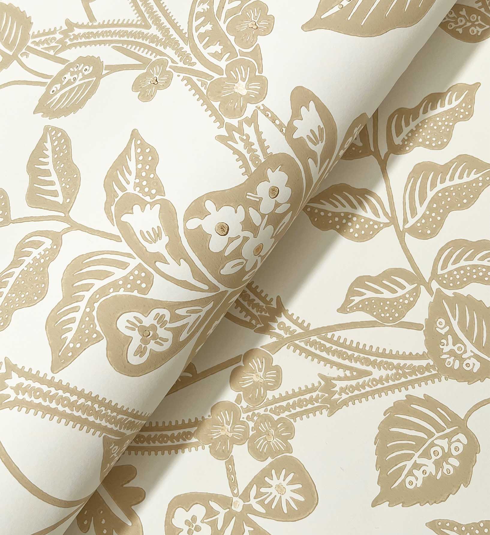 Gracie Garden Wallpaper - Gold & Linen