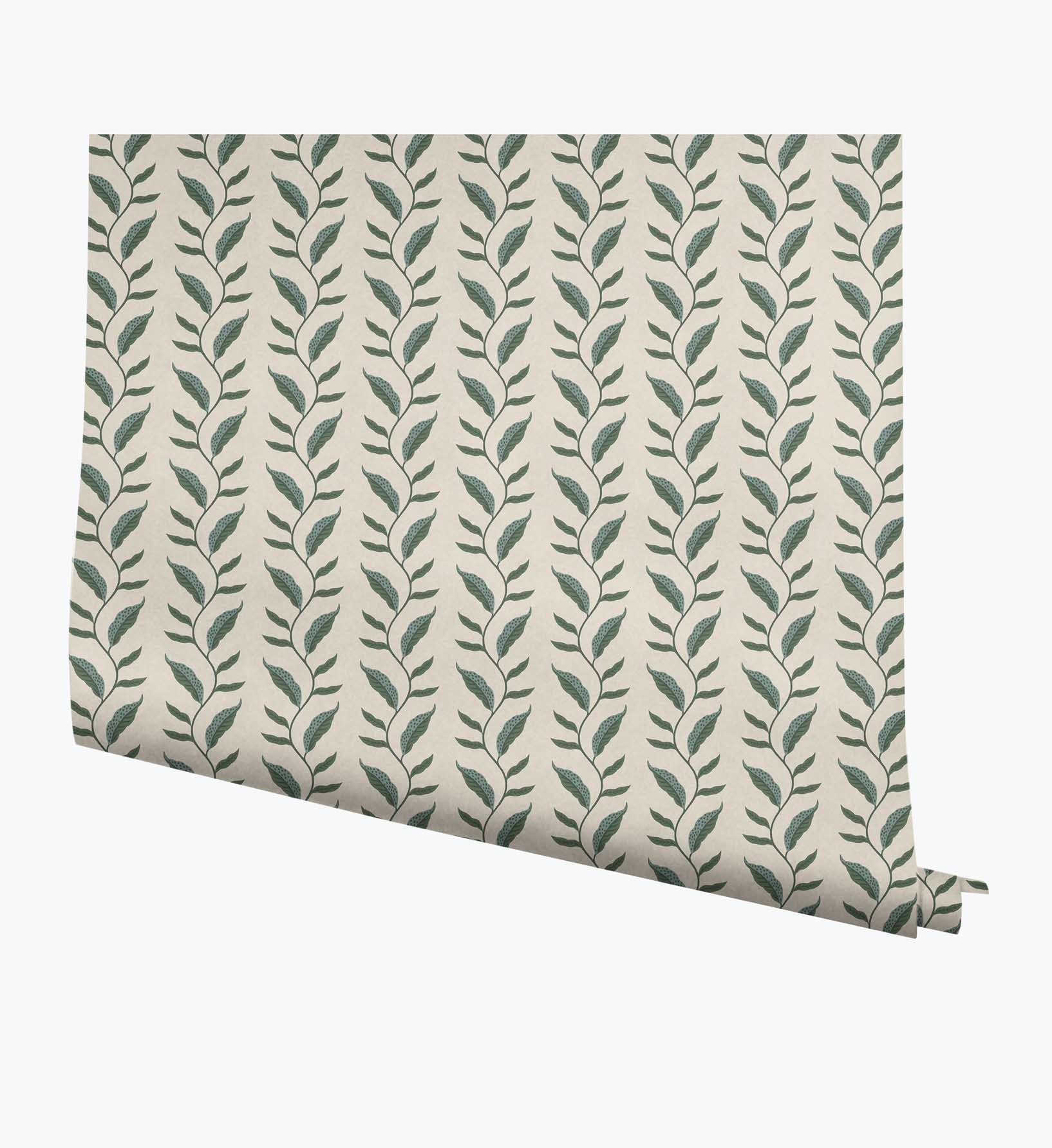 Seagrass Wallpaper - Emerald & Linen