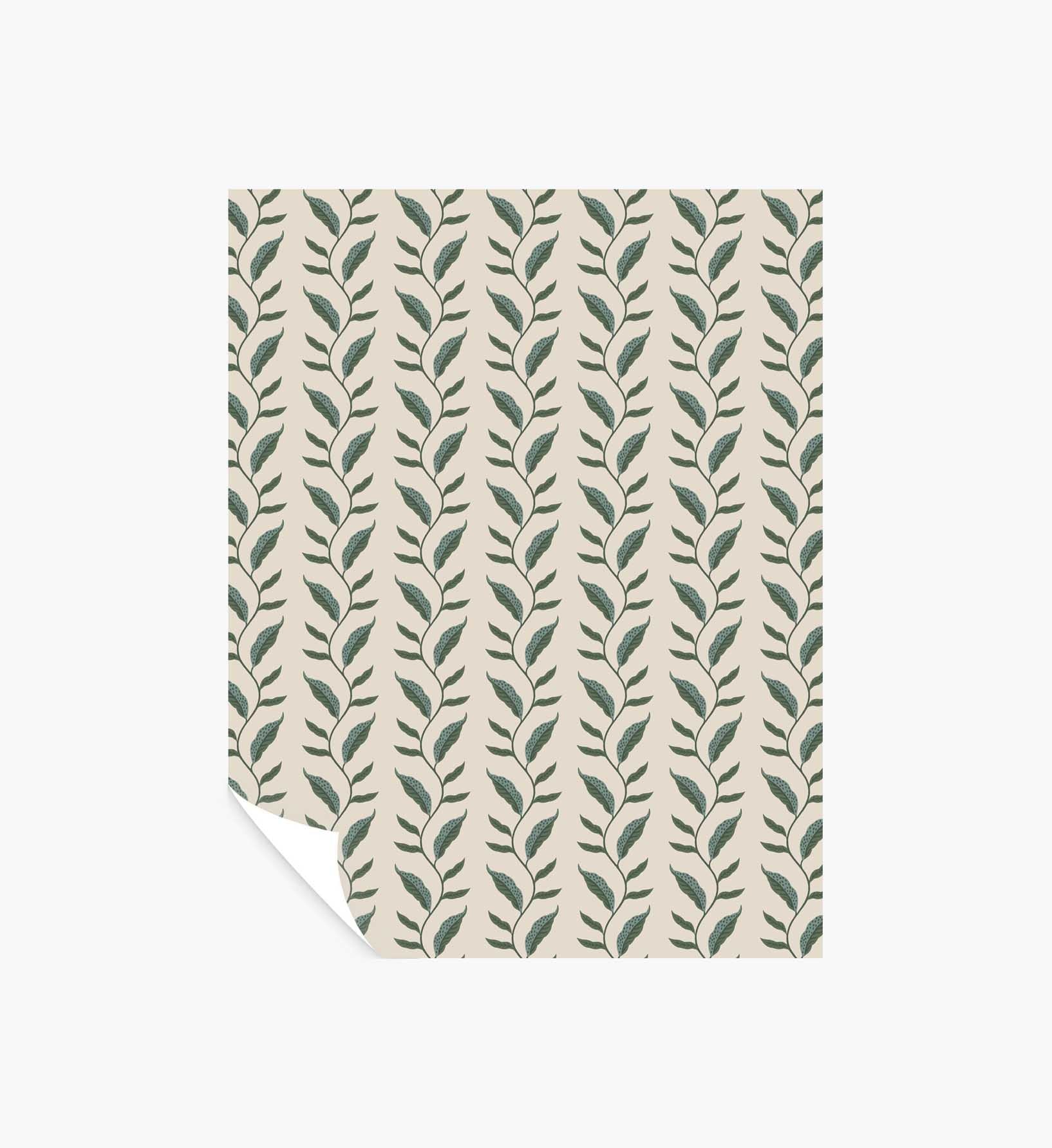 Seagrass Wallpaper Sample - Emerald & Linen
