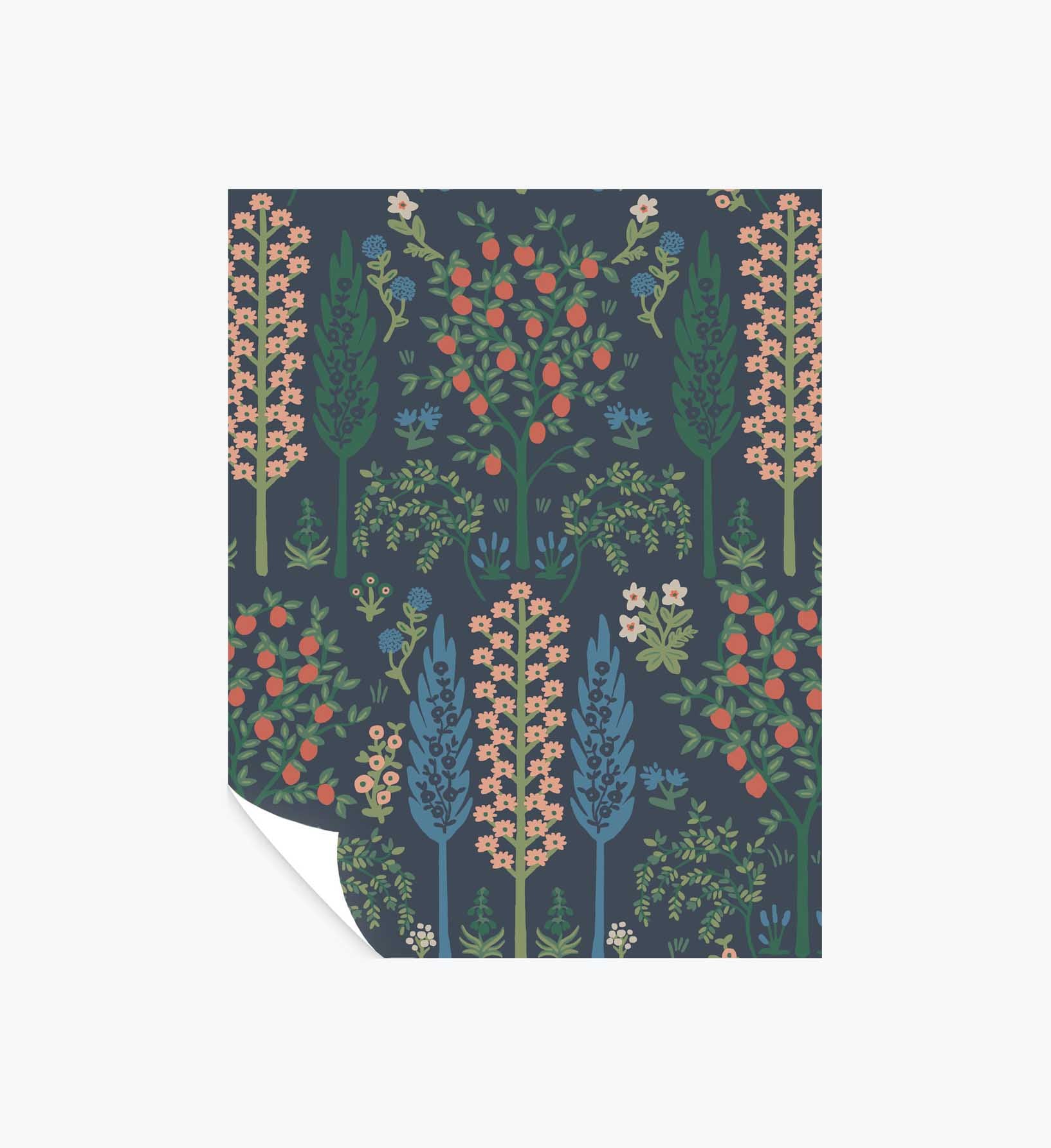 Fenna Wallpaper Sample - Navy Multi