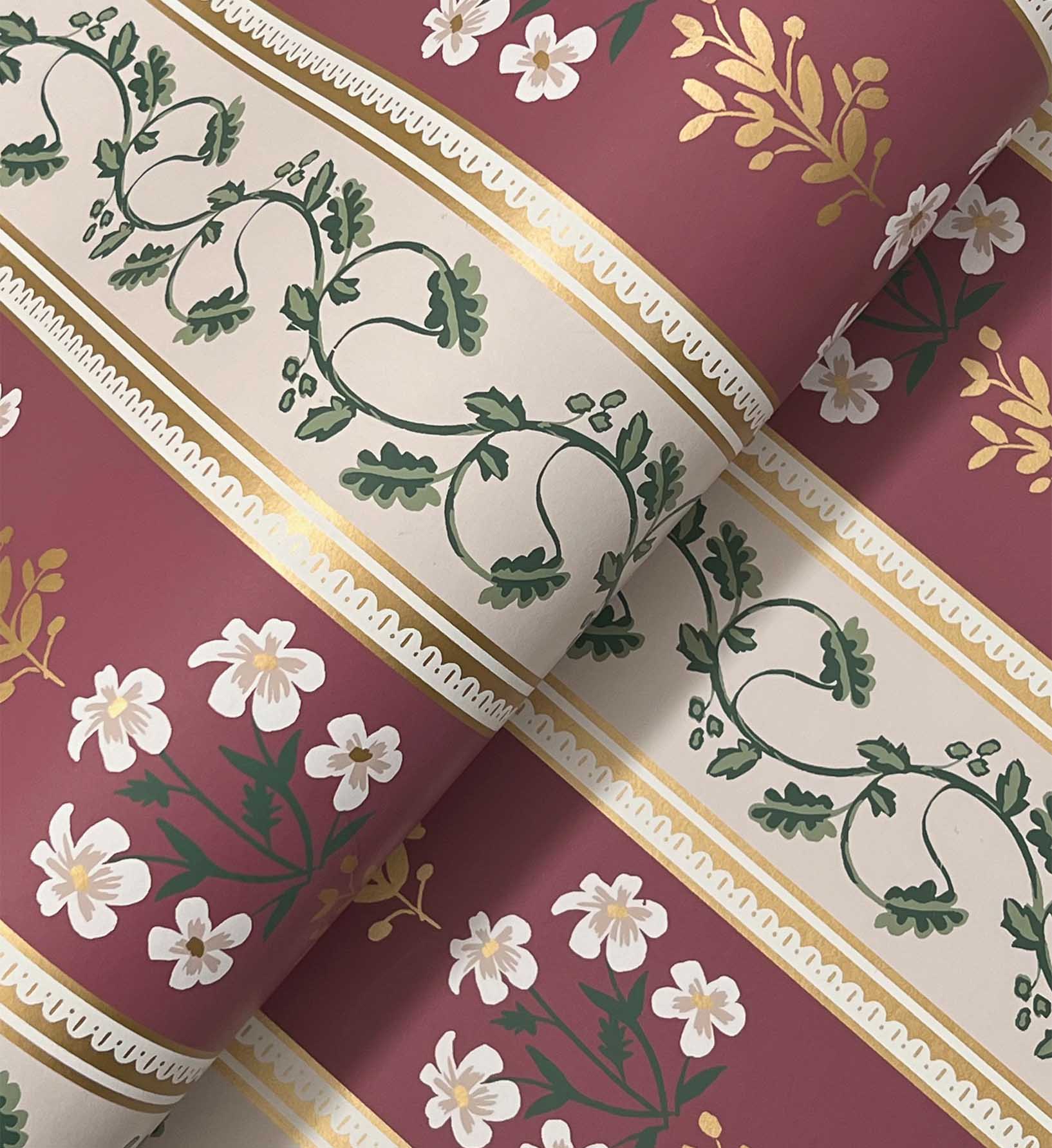 Portico Wallpaper - Burgundy
