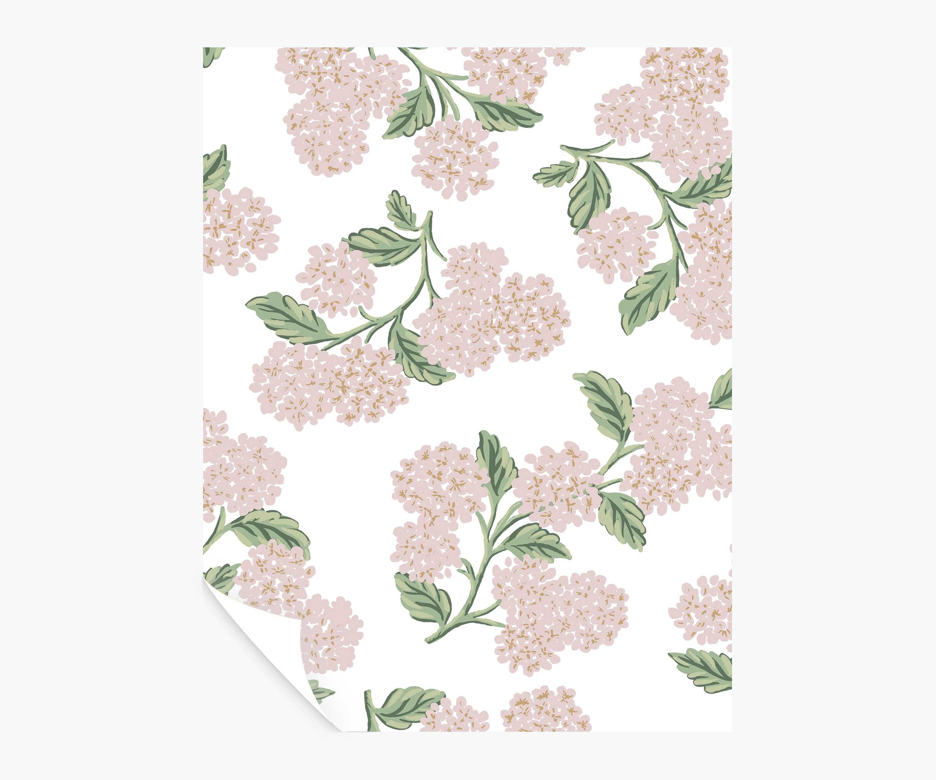 Hydrangea Peel & Stick Wallpaper Sample - Pink & White