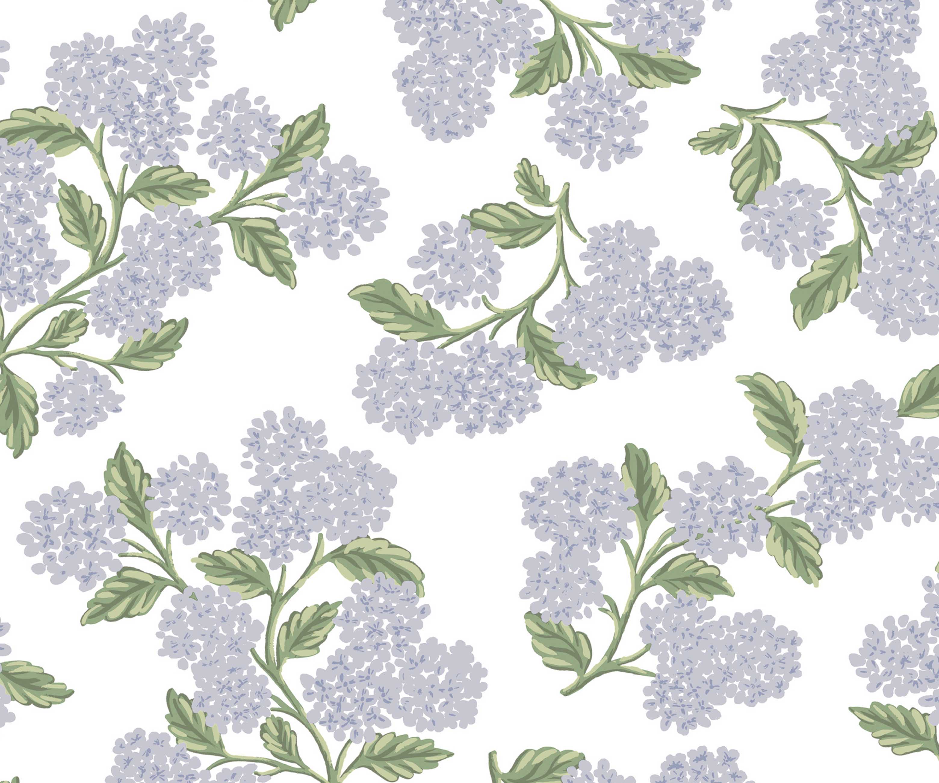 Hydrangea Peel & Stick Wallpaper - Lilac & White