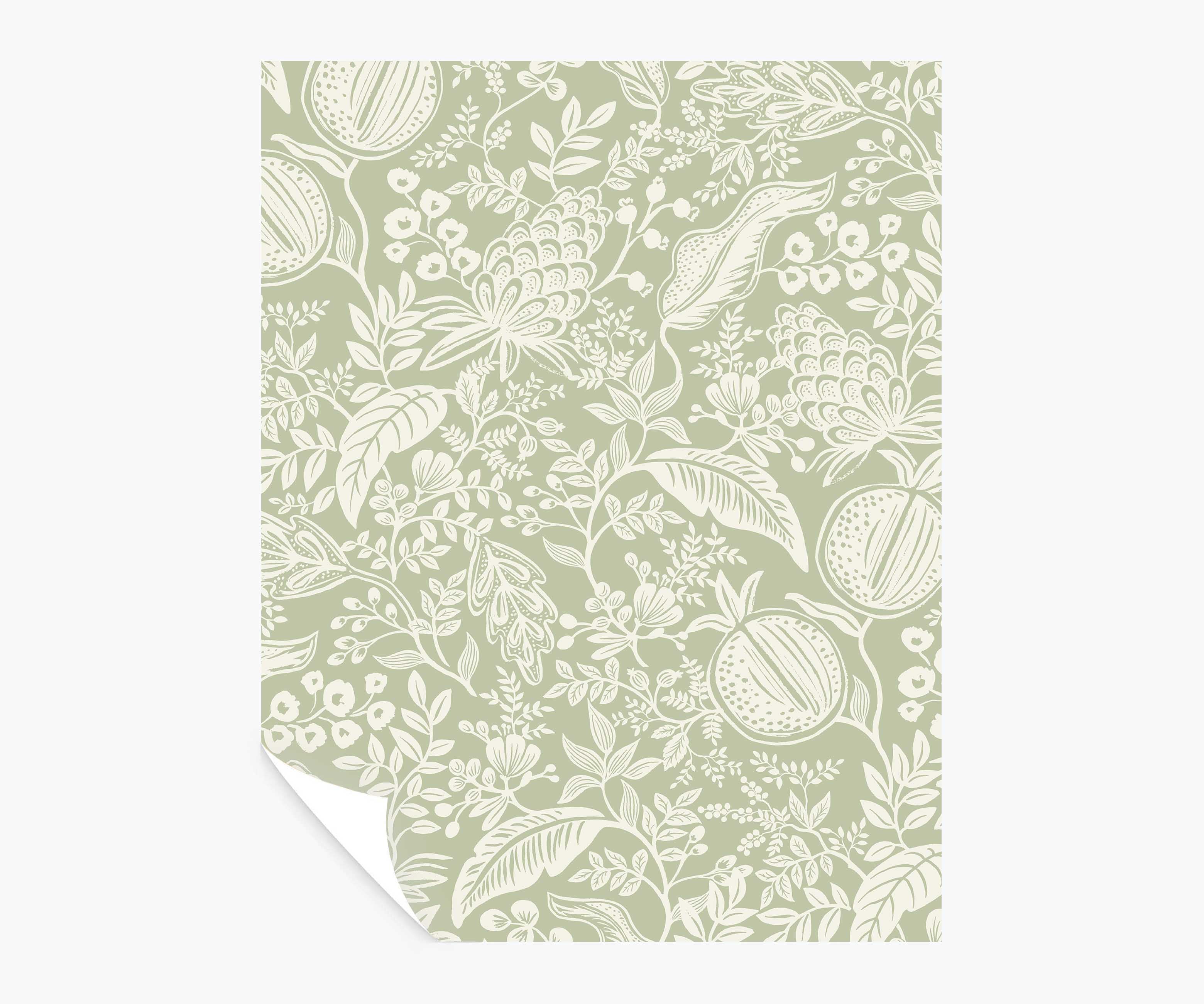 Pomegranate Peel & Stick Wallpaper Sample - Pistachio & White