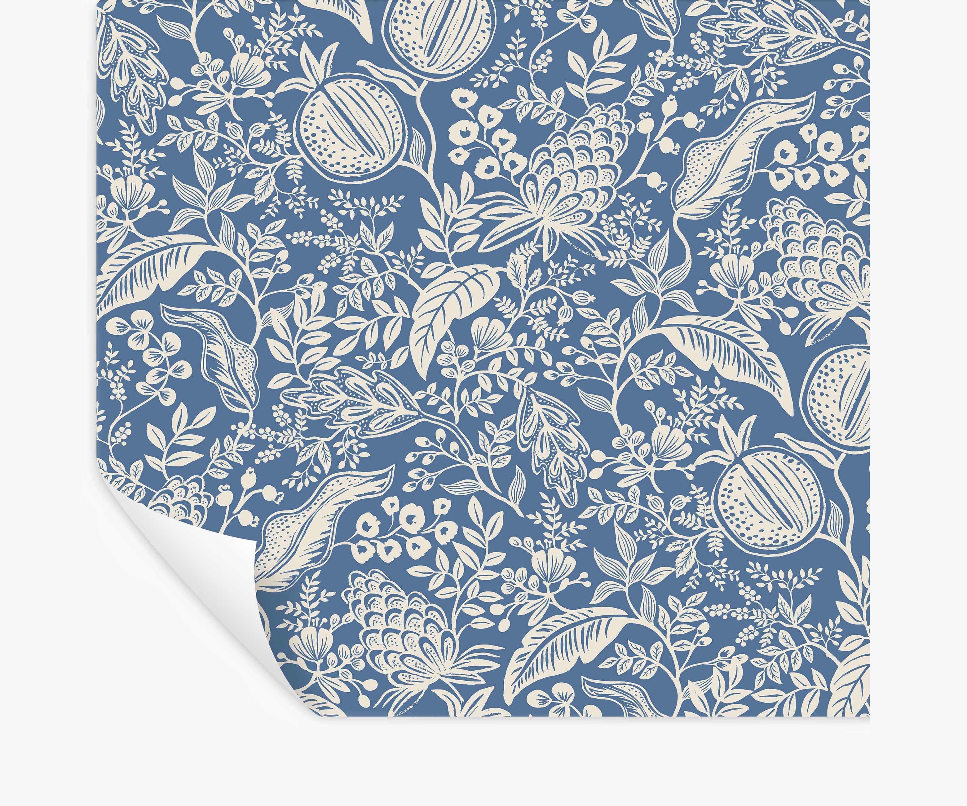 Pomegranate Peel & Stick Wallpaper - Blue & Ivory