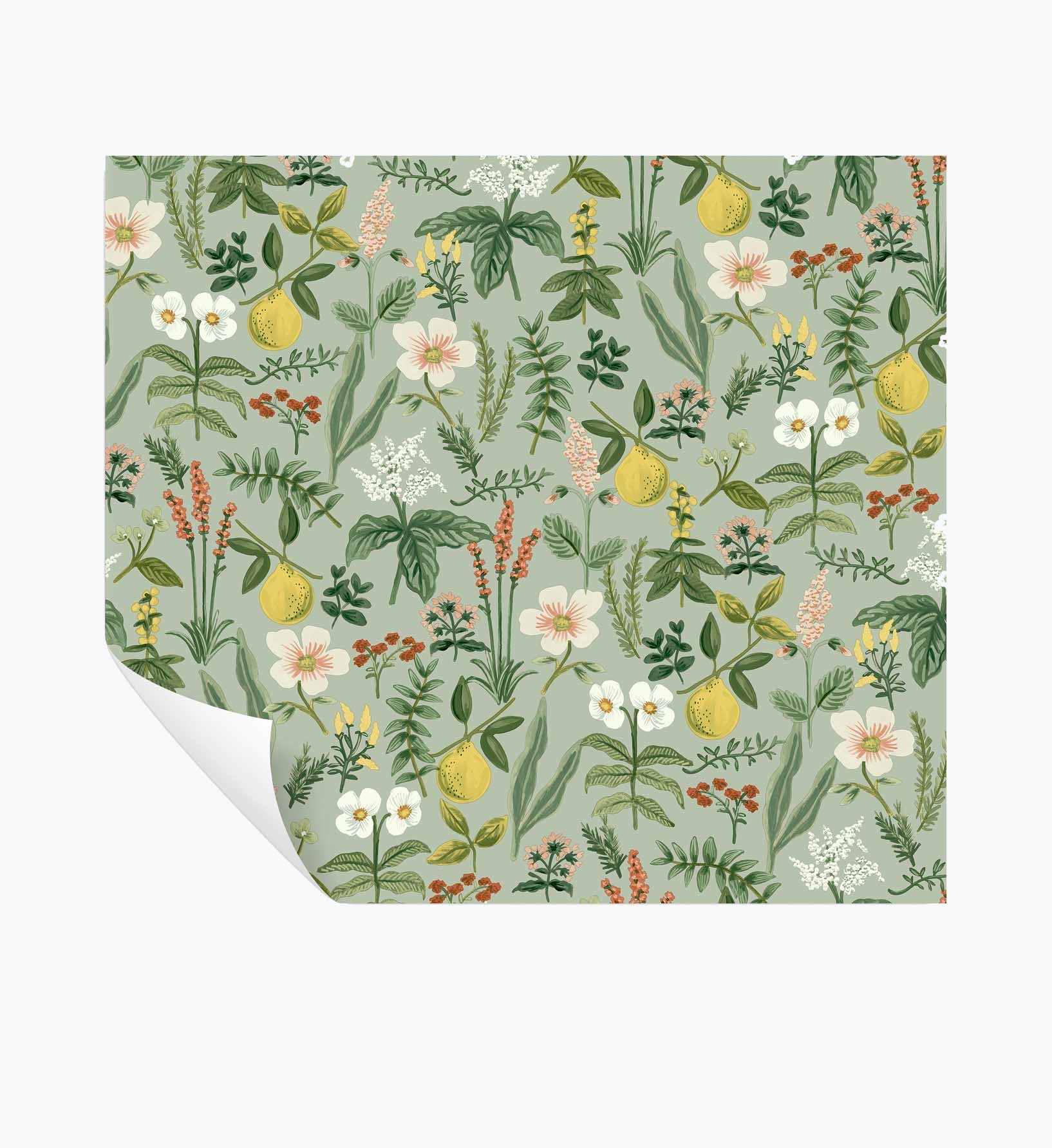 Herb Garden Peel & Stick Wallpaper - Sage