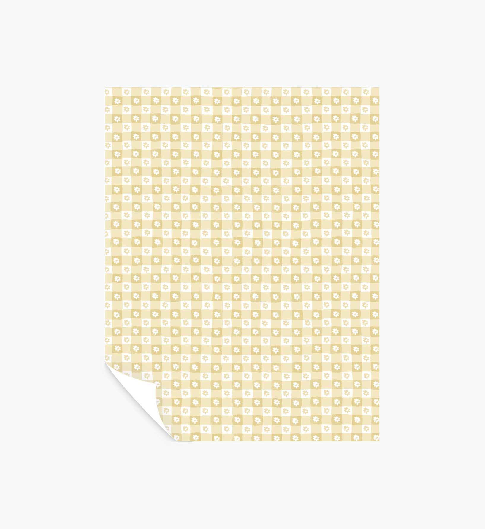 Daisy Gingham Peel & Stick Wallpaper Sample - Gold