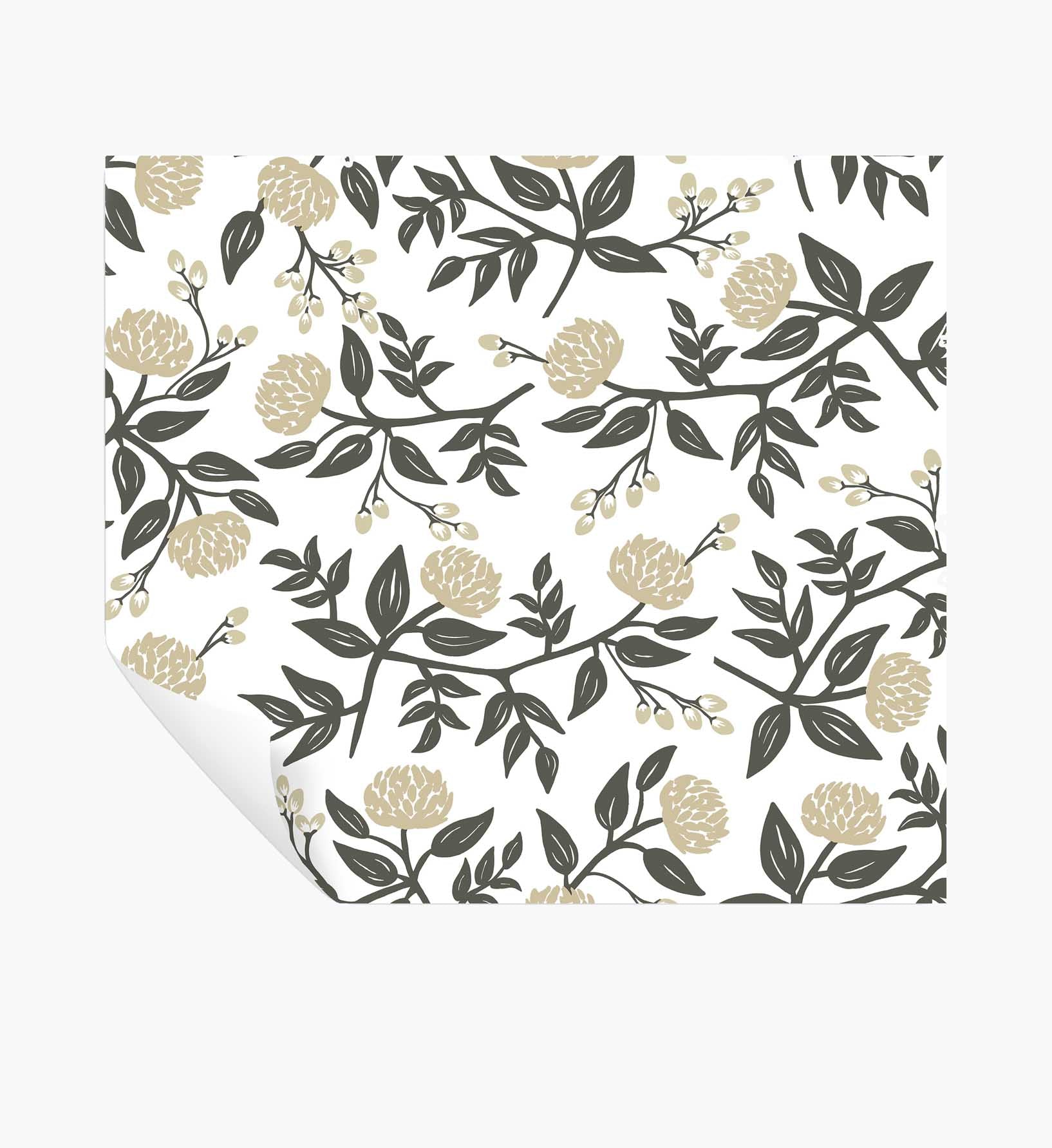 Peonies Peel & Stick Wallpaper - White