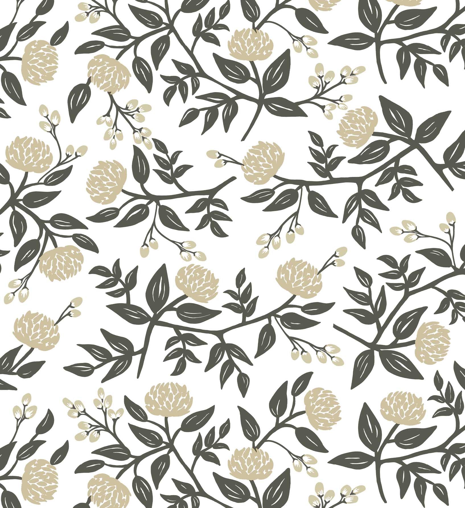 Peonies Peel & Stick Wallpaper Sample - White