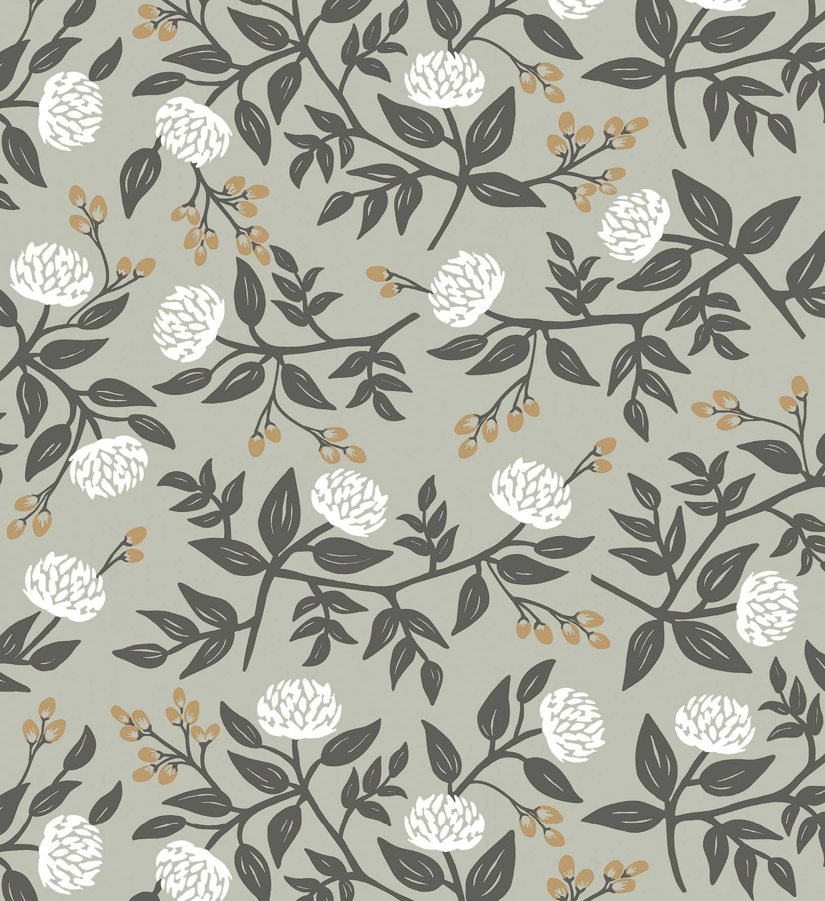 Peonies Peel & Stick Wallpaper - Smoke