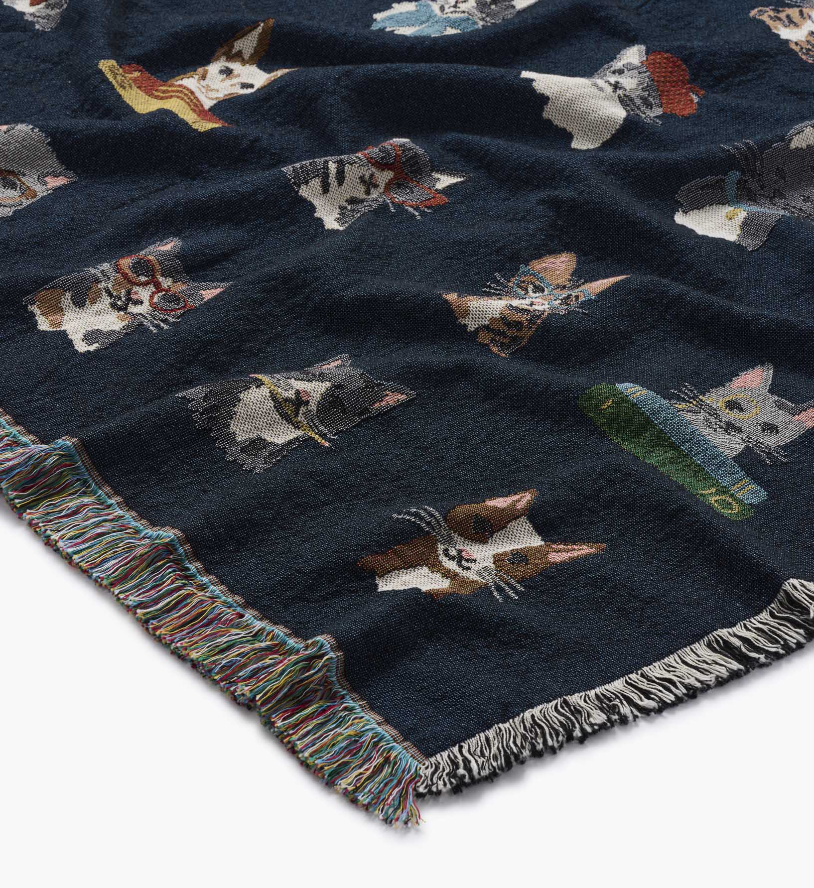 Woven Blanket - Studious Cats