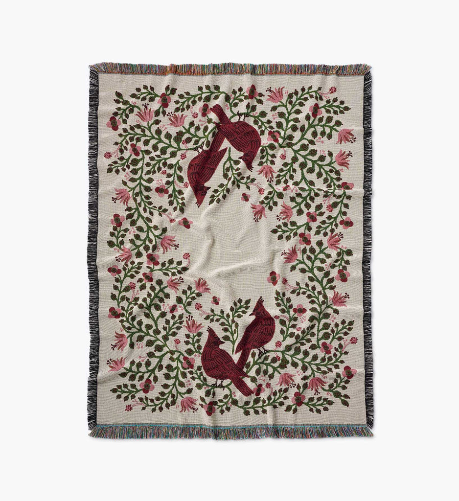 Cardinals Woven Cotton Blanket | Rifle Paper Co.