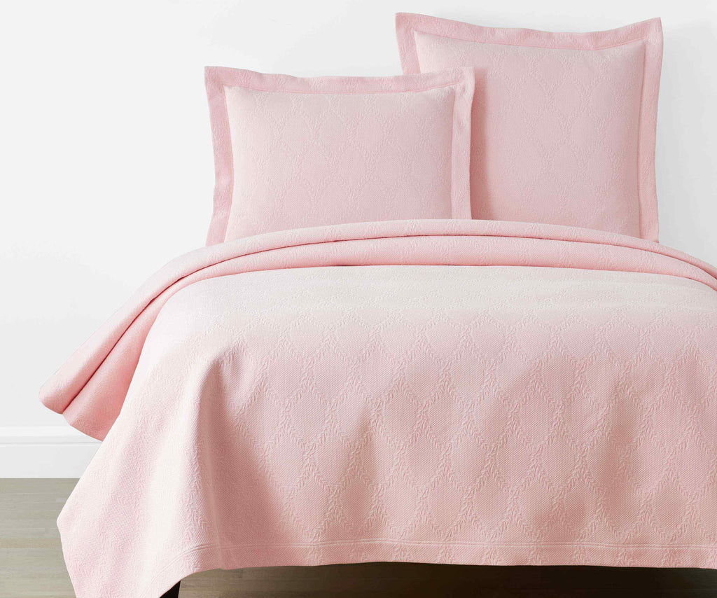 Rifle Paper Co. Matelassé Coverlet - Laurel Soft Pink