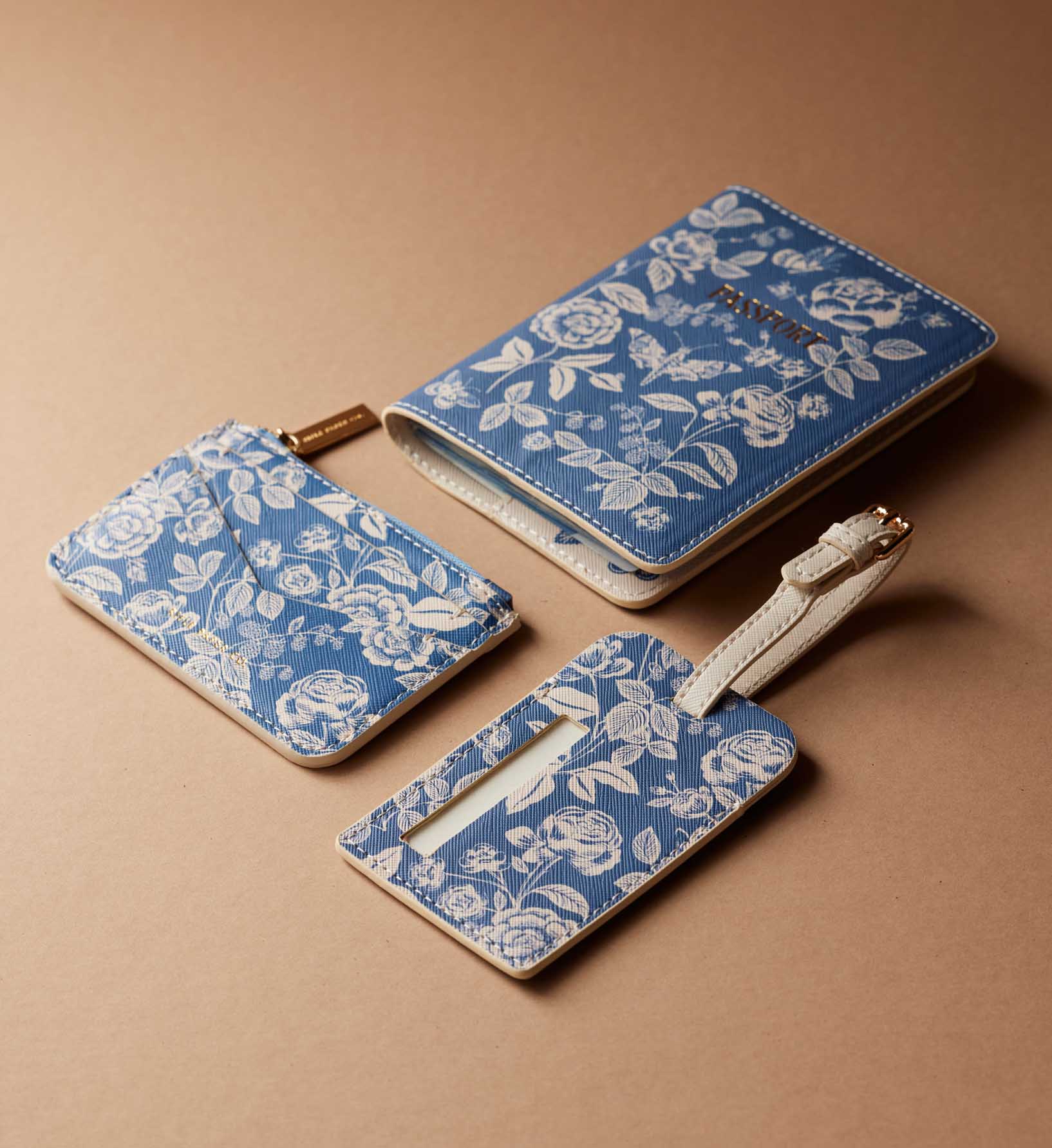 Key Ring Card Case - English Rose