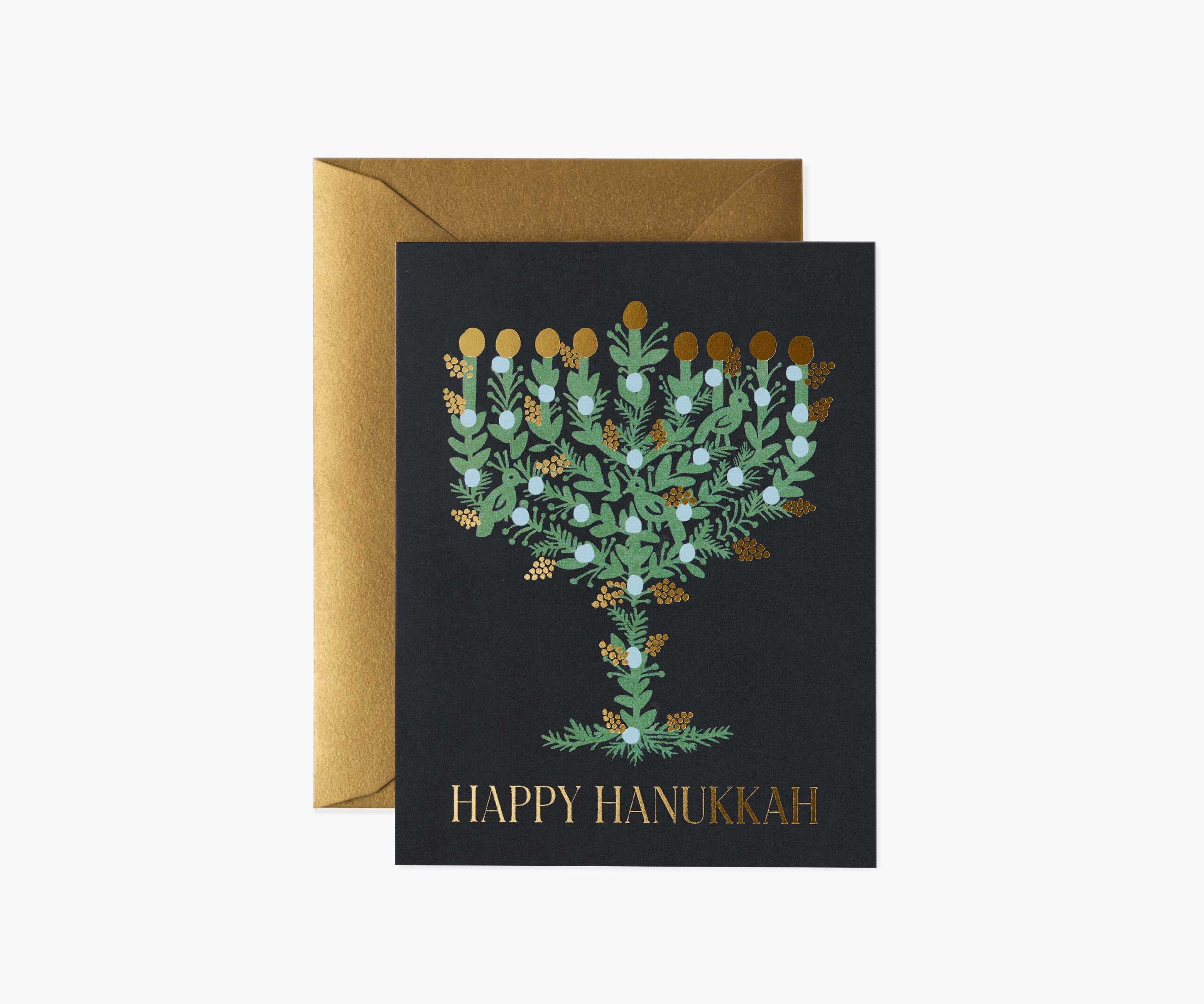 Laurel Menorah Hanukkah Cards - Boxed Set