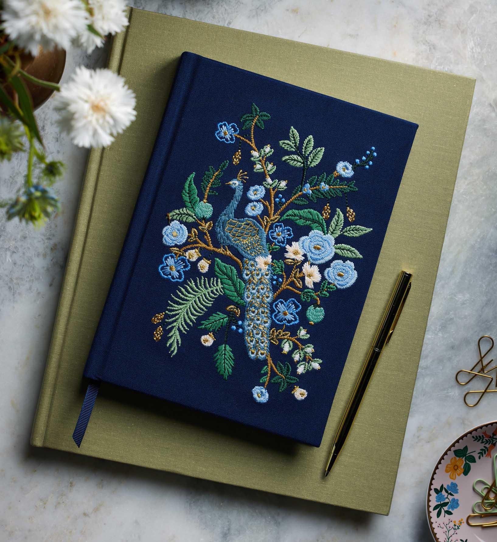 Embroidered Journal - Peacock