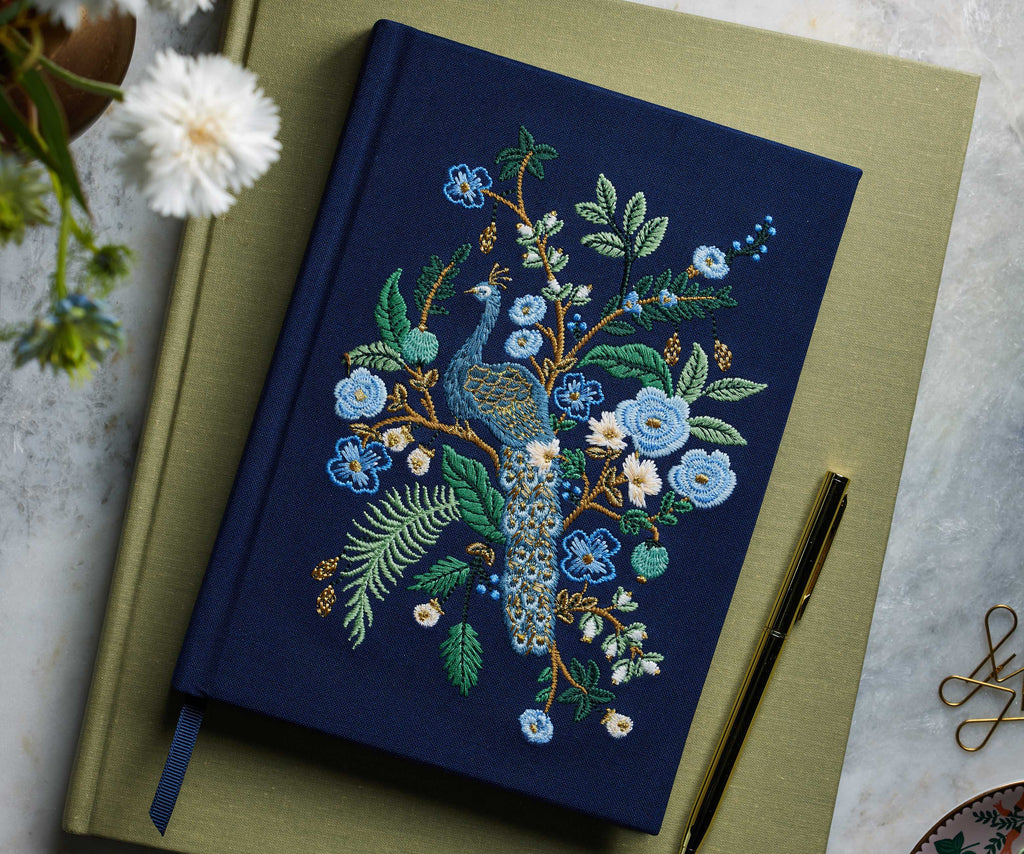Embroidery Journal Patterns Embroidered Journal - Peacock – Rifle Paper Co