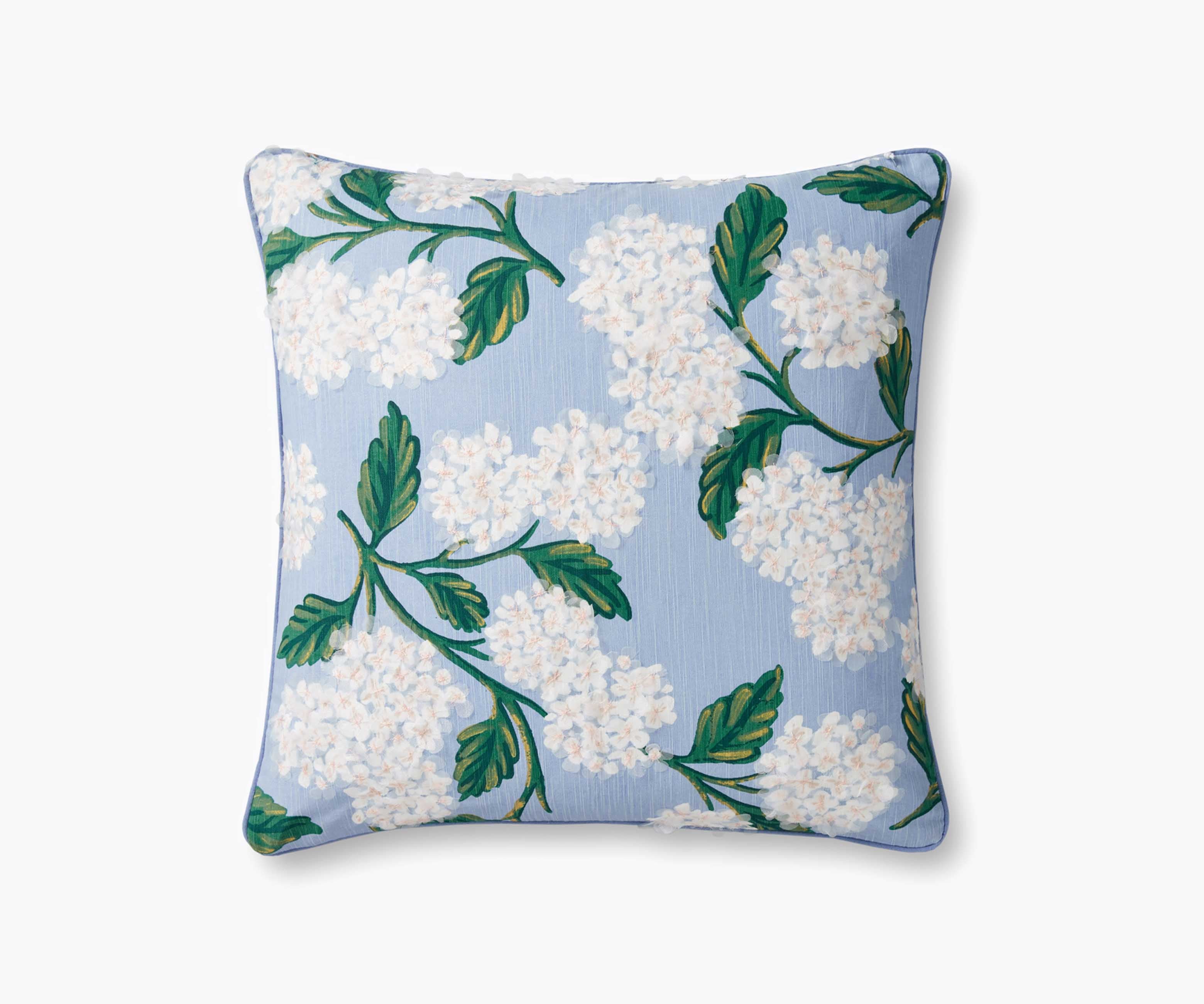 Hydrangea Embellished Pillow
