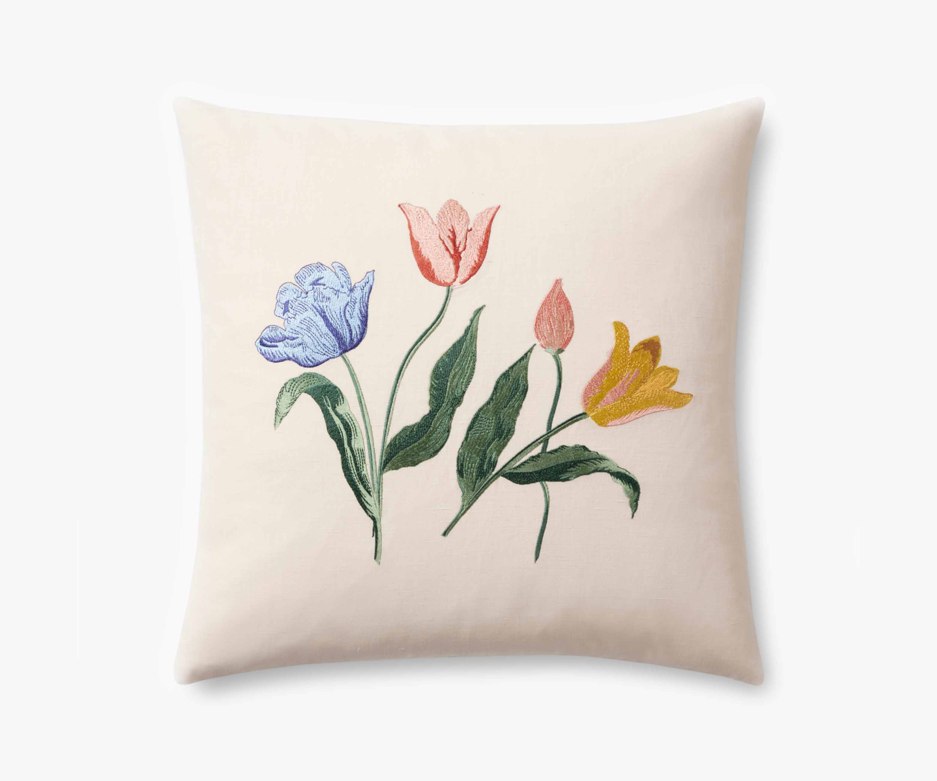 Tulips Embroidered Pillow - Thumbnail 3