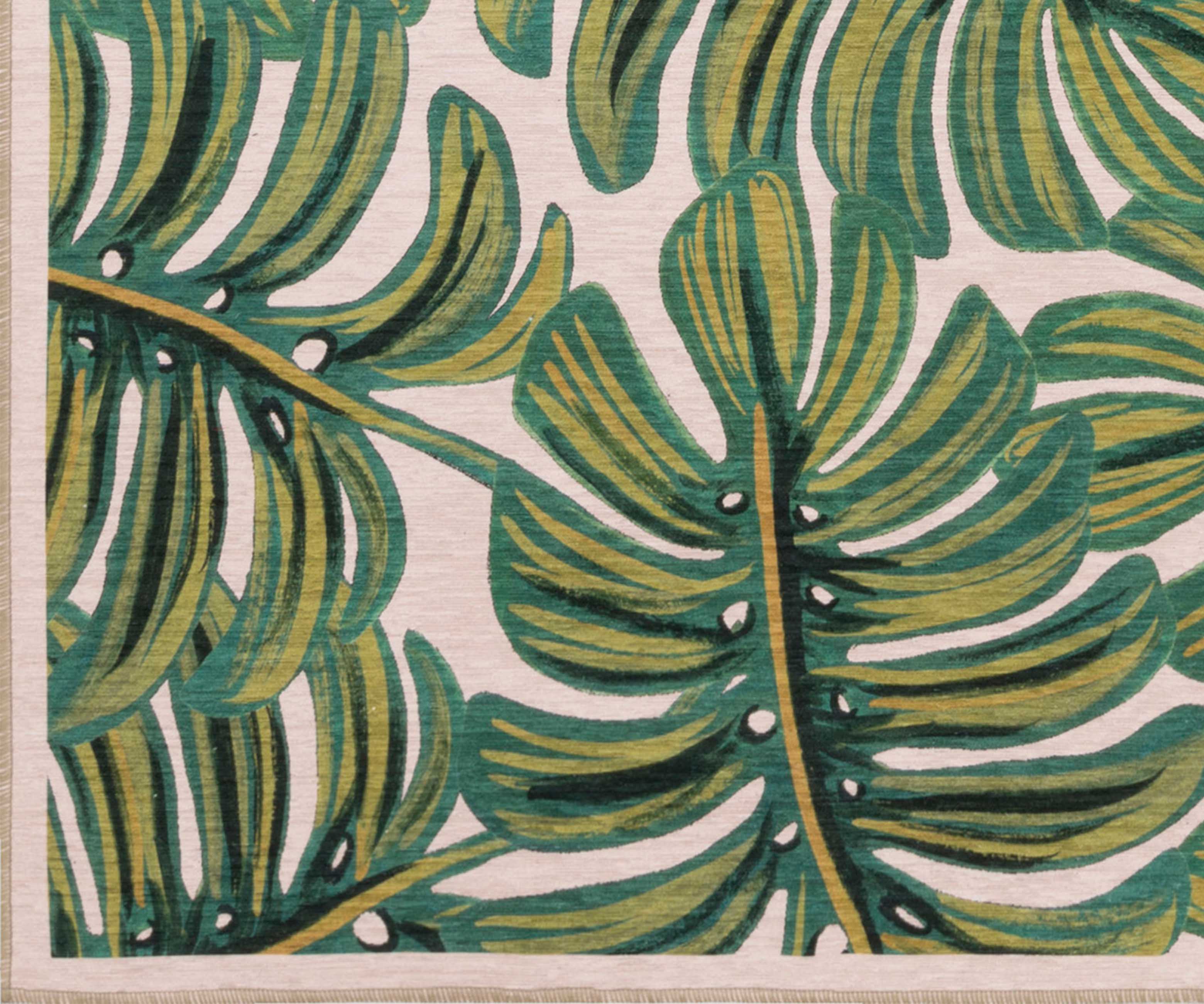 monstera fabric Veranda Monstera Indoor/Outdoor Rug, Cream