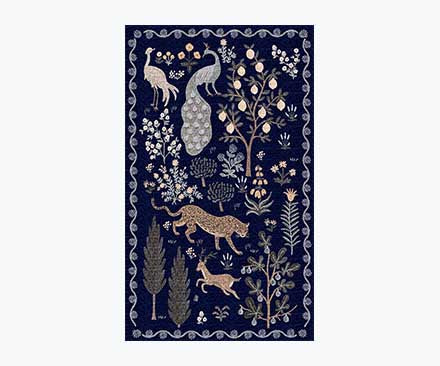 Menagerie Forest Navy Printed Rug | Rifle Paper Co. Menagerie Forest Navy Printed Rug | Rifle Paper Co.