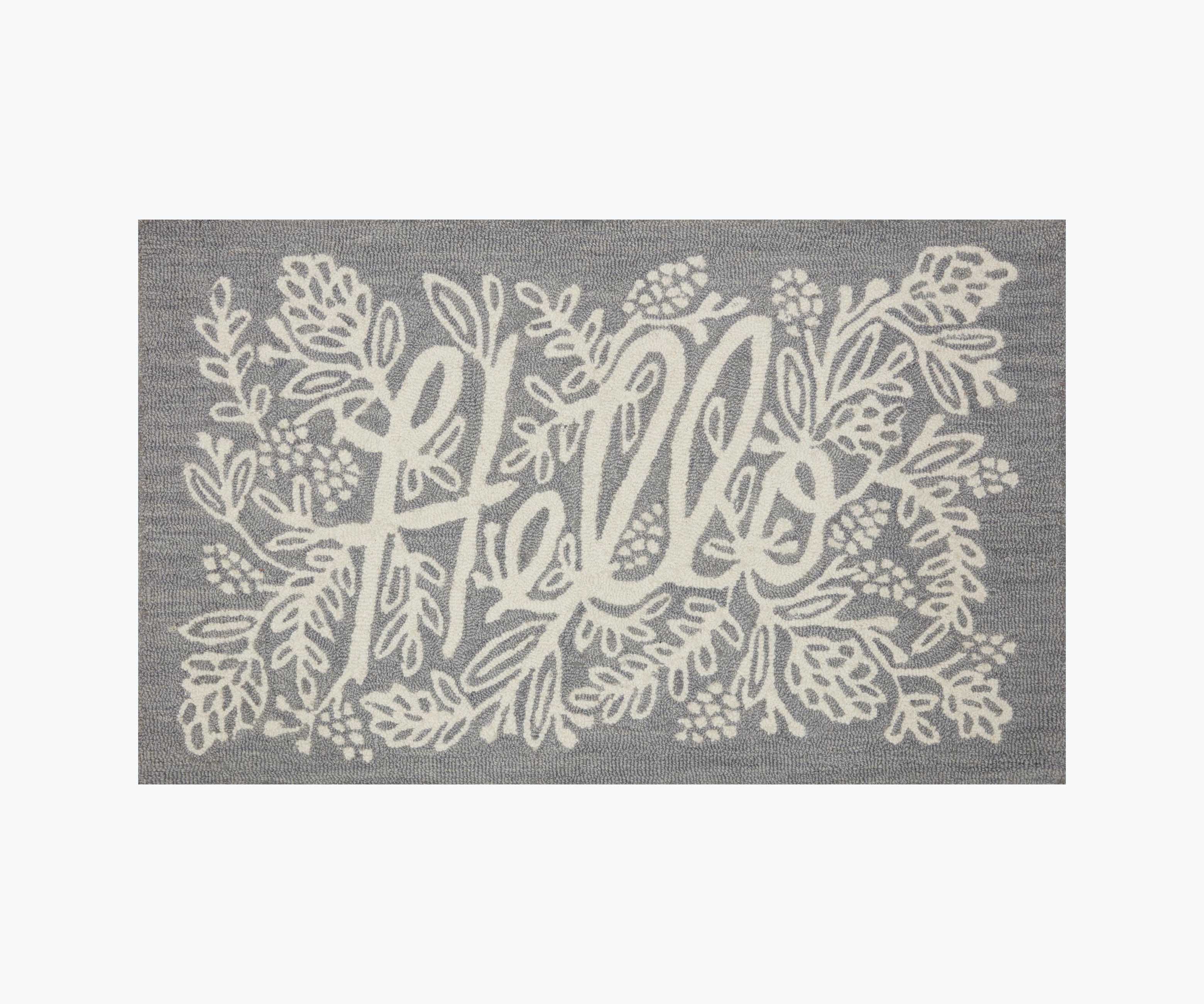 Minnie Hello Wool-Hooked Rug