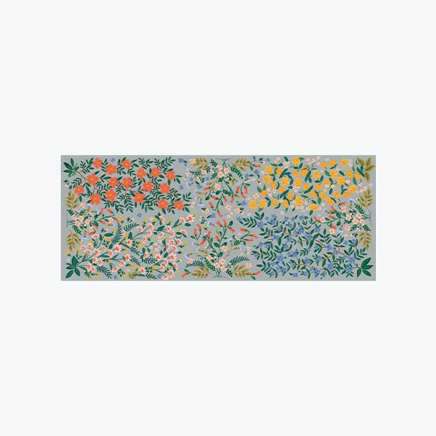 Atelier Wildwood Slate Floral Non-Slip Rug | Rifle Paper Co.