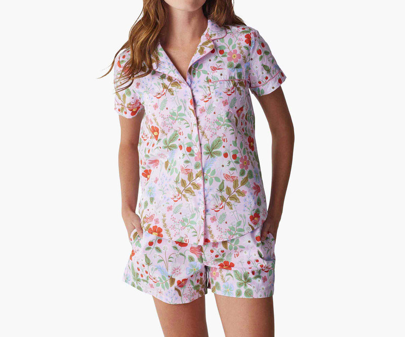 Strawberry Fields - Poplin Button Front Short Set
