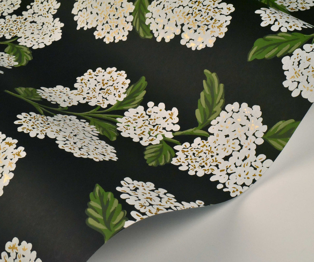 Hydrangea Sampling Hydrangea Wallpaper Sample - Navy – Rifle Paper Co