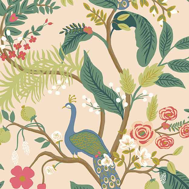 Peacock Wallpaper - Blush - Thumbnail 3