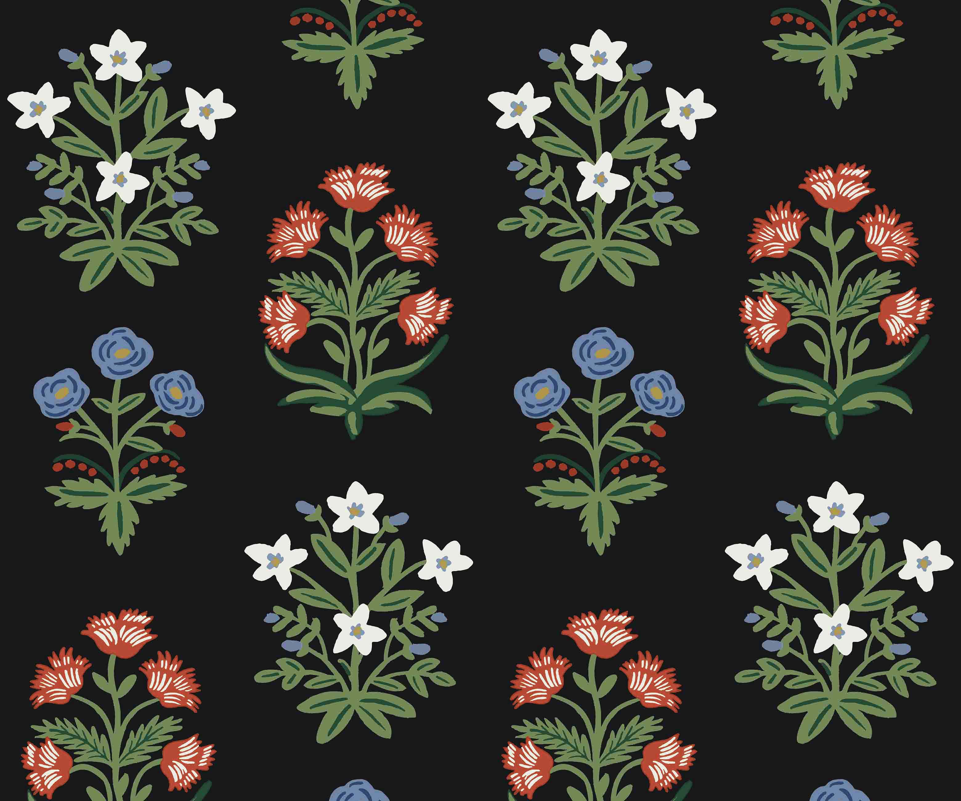 Mughal Rose Wallpaper - Navy - Thumbnail 5
