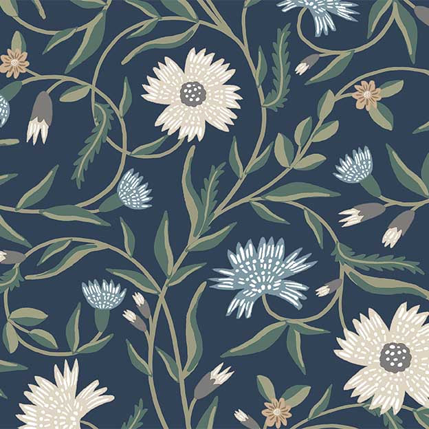 Aster Wallpaper - Navy - Thumbnail 5