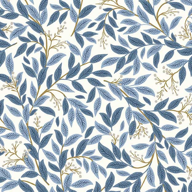 Willowberry Wallpaper - Blue & White