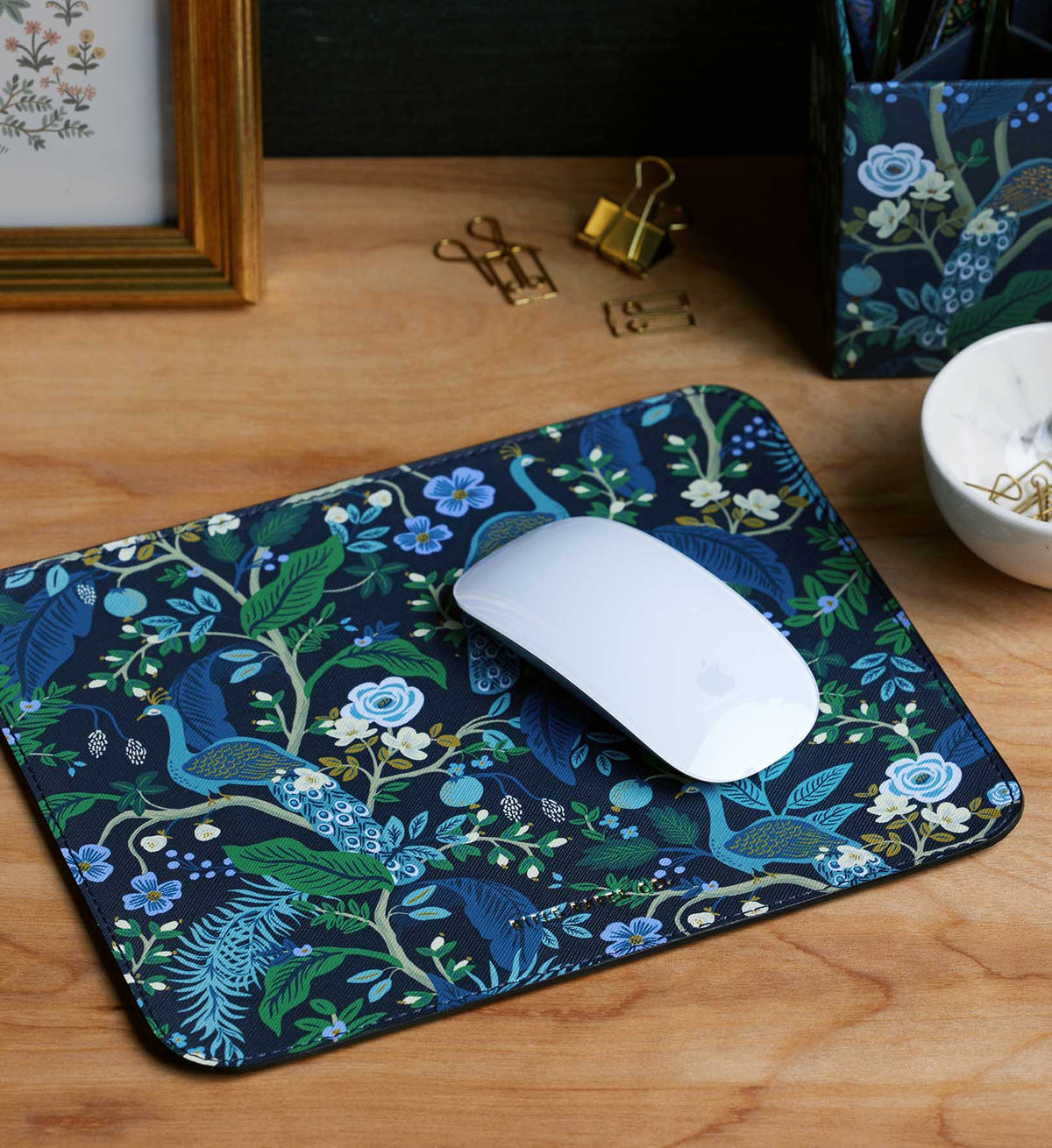 Peacock Illustrated Mouse Pad | Rifle Paper Co.