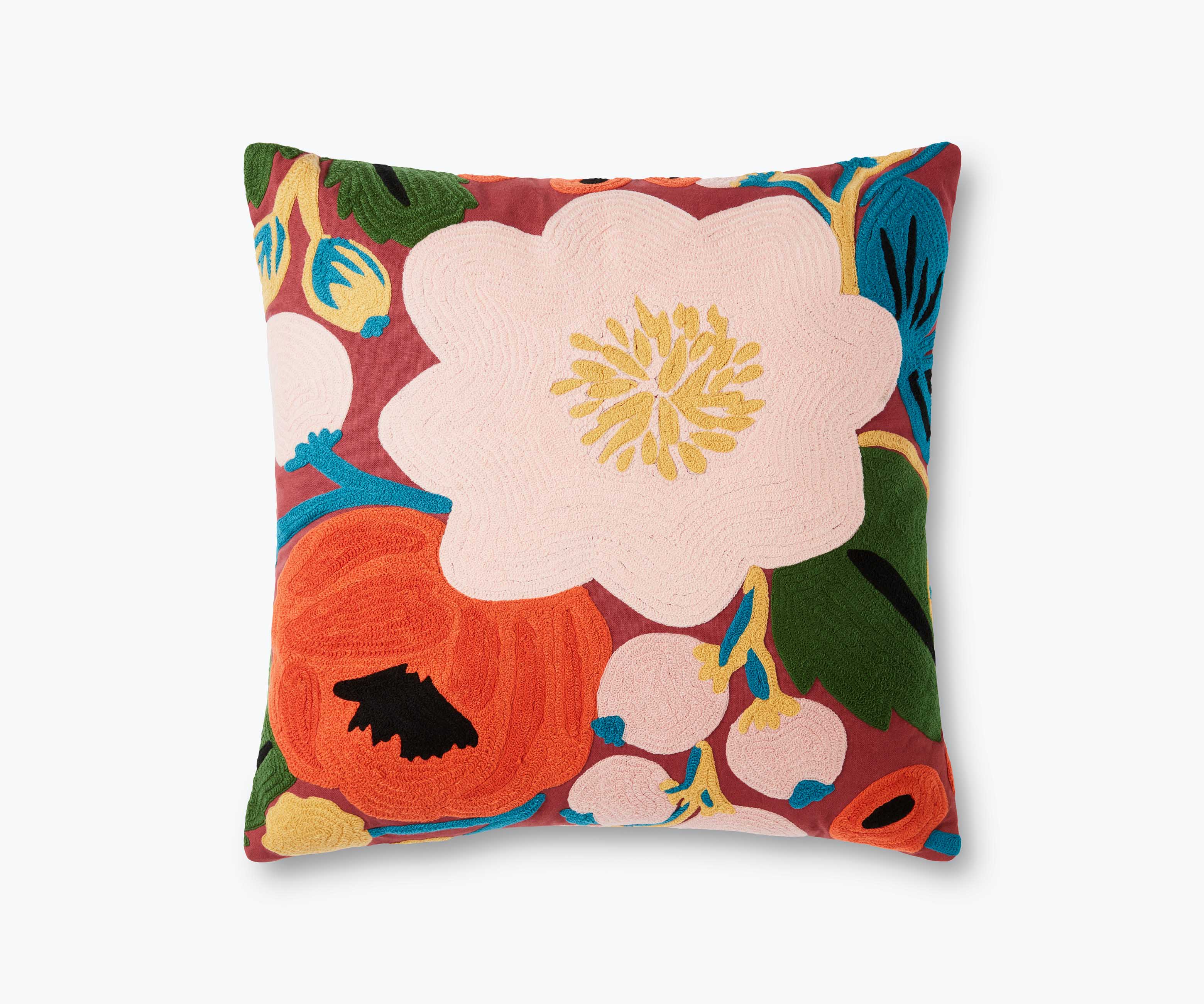 Crimson Blossoms Embroidered Pillow | Rifle Paper Co.