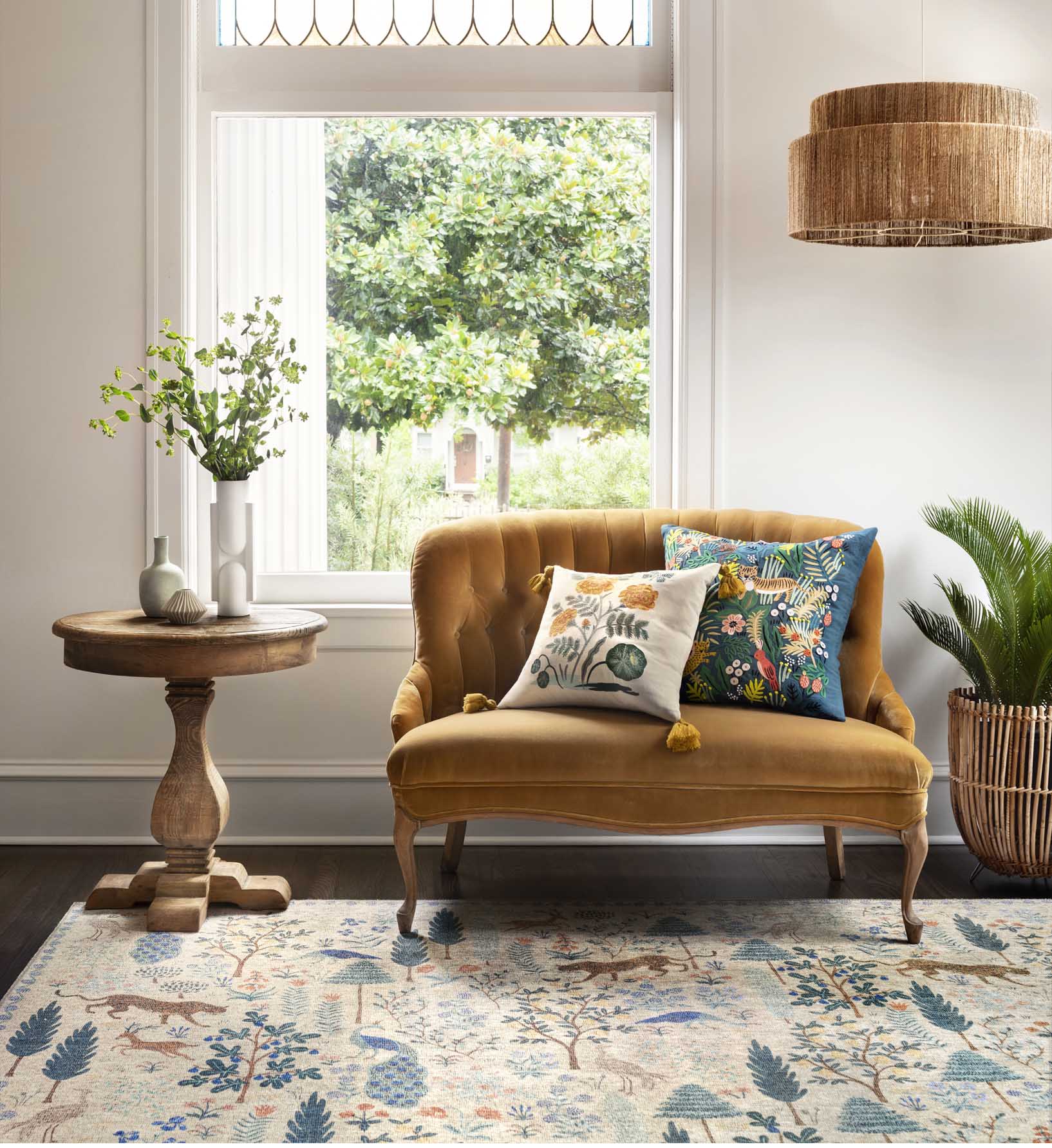 Jungle Embroidered Pillow - Multi